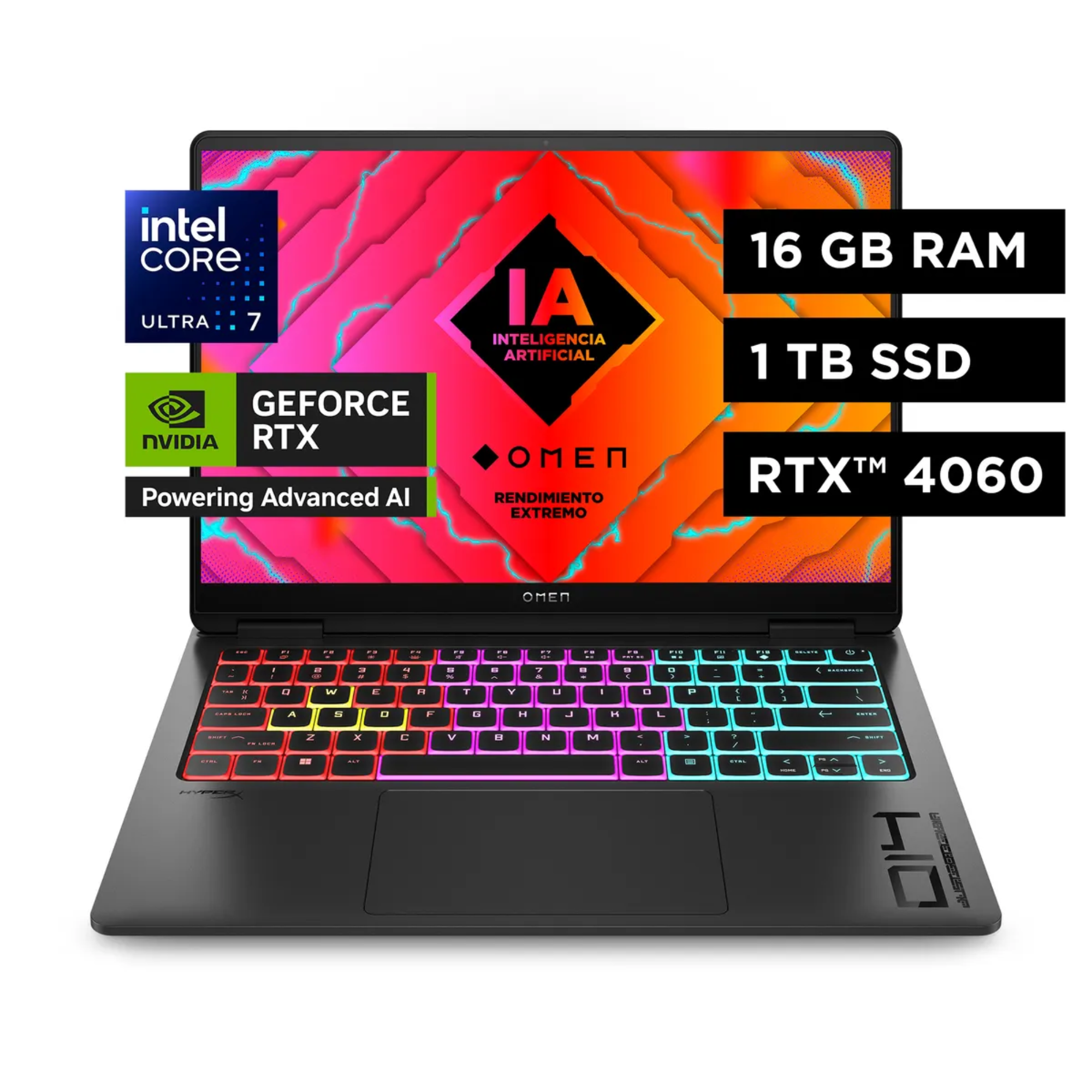 Laptop Gamer HP OMEN 14-fb0001la Core Ultra 7 155H 16GB, 1TB SSD, RTX-4060 8GB, 14", Windows 11 (A0DH6LA)