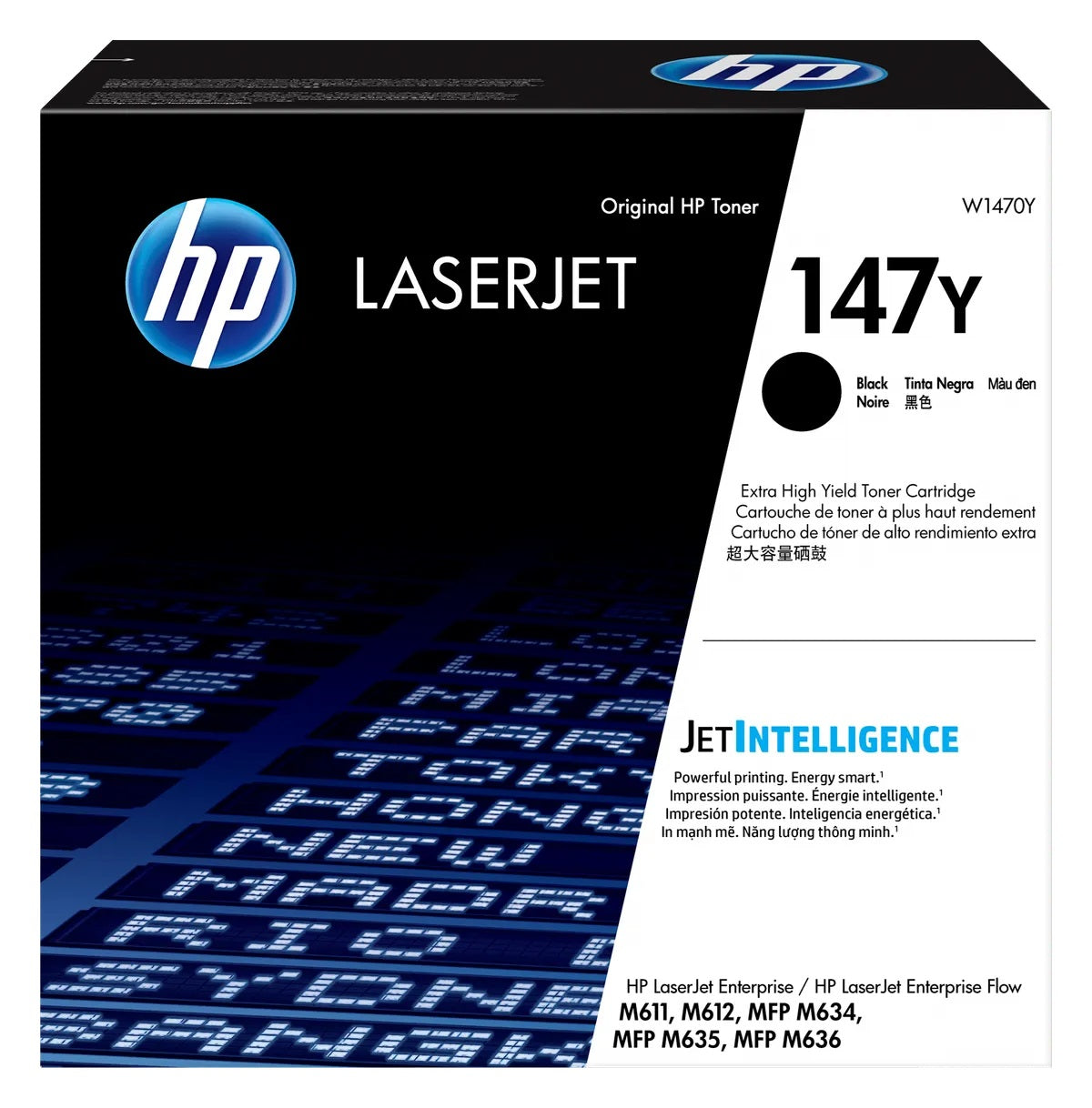 Tóner HP 147Y Negro LaserJet Original (W1470Y) Para HP LaserJet Enterprise M611/M612, MFP M634/M635/M636