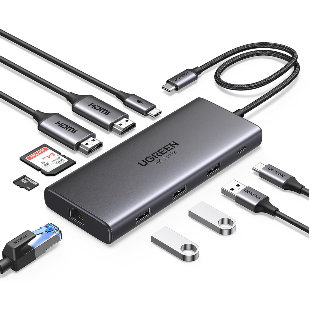 Docking Station UGREEN Revodok Pro210 USB-C 10 en 1 HDMI @4K @8K/USB 2.0/USB3.0/USB-C/PD/SD/TF (15534)