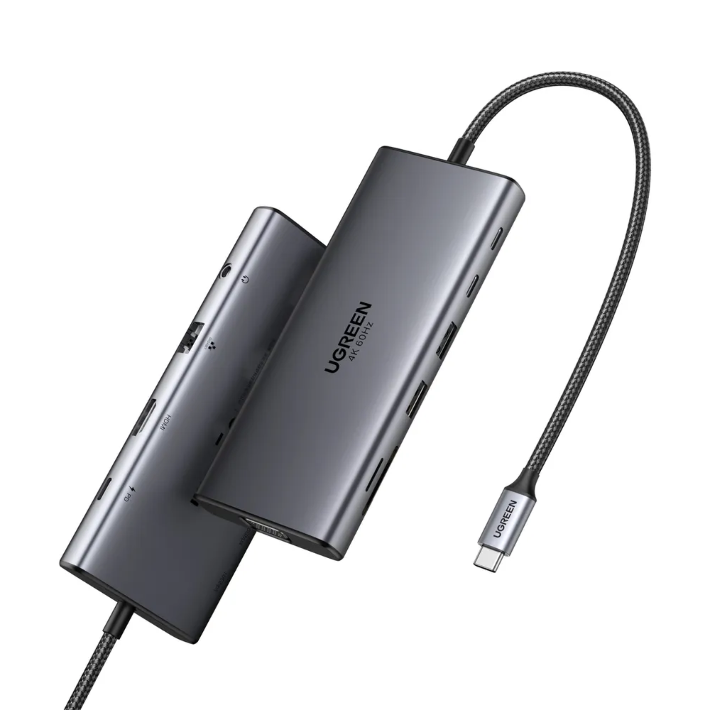 HUB Adaptador UGREEN Revodock CM639 11 en 1 HDMI 4K@30Hz/VGA 1080P/2x USB-A/2x USB-C 3.2/ RJ45/ SD/ TF/ Audio 3.5mm/ PD 100W (45520)