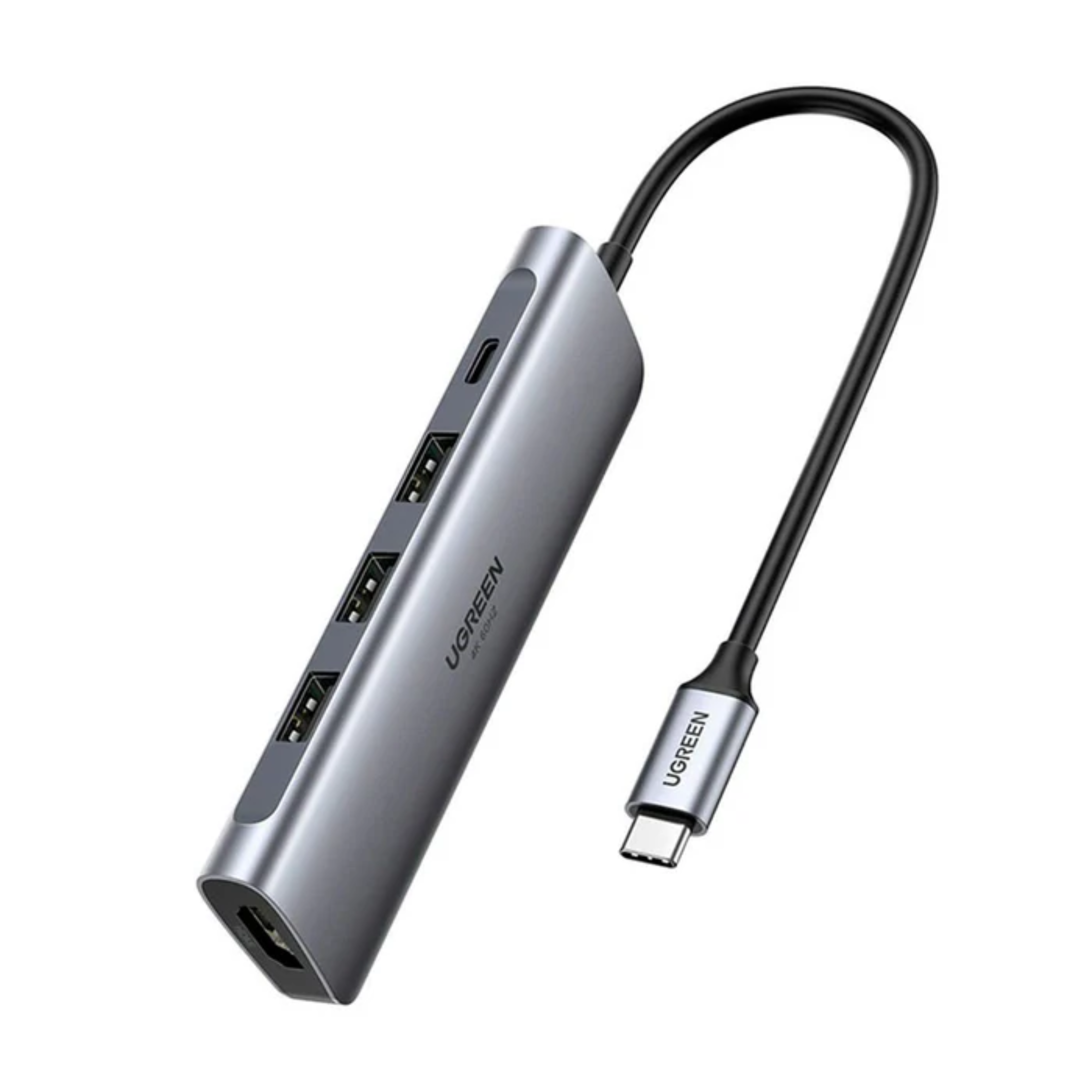 Hub UGREEN USB-C 5 en 1 HDMI 4K@60HZ, 3x USB 3.0, 1x USB C PD 100W (70495)