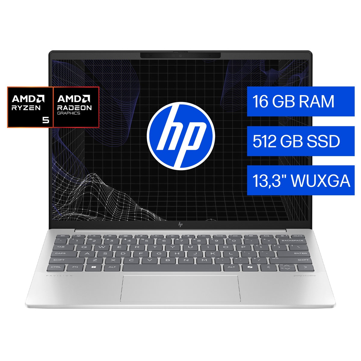 HP Pavilion Aero 13-bg0002la, AMD Ryzen 5, 16 GB RAM, 512 GB SSD, 13.3, 2K Windows 11 Home (A1UC1LA)