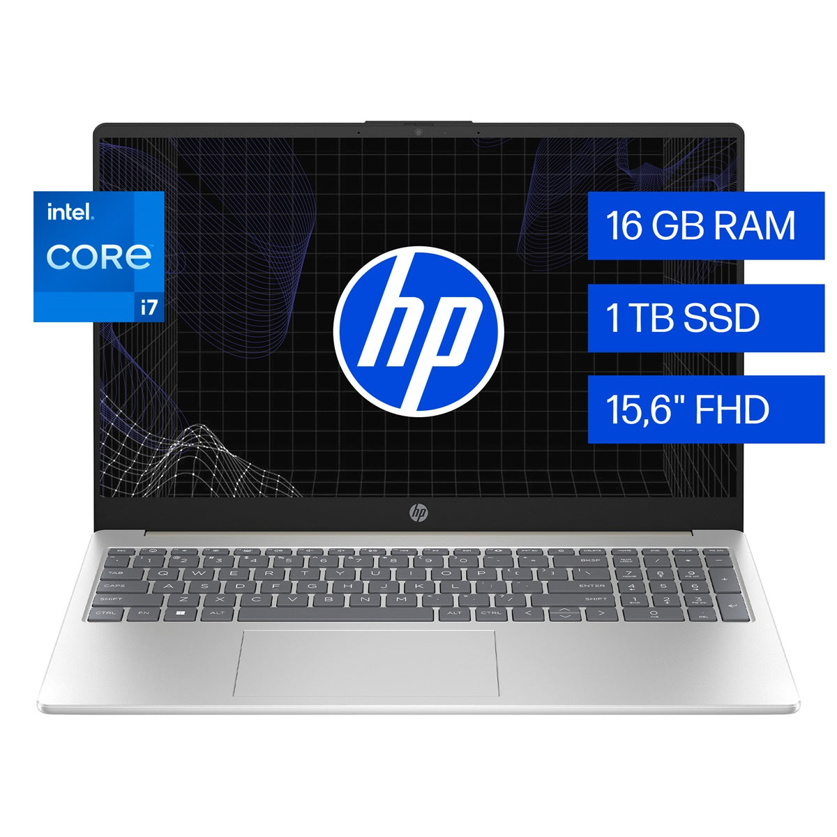Laptop HP 15-fd0280la, Core i7-1355U, 16 GB, 1 TB SSD, 15.6" FHD, FreeDOS (B9TZ6LA)