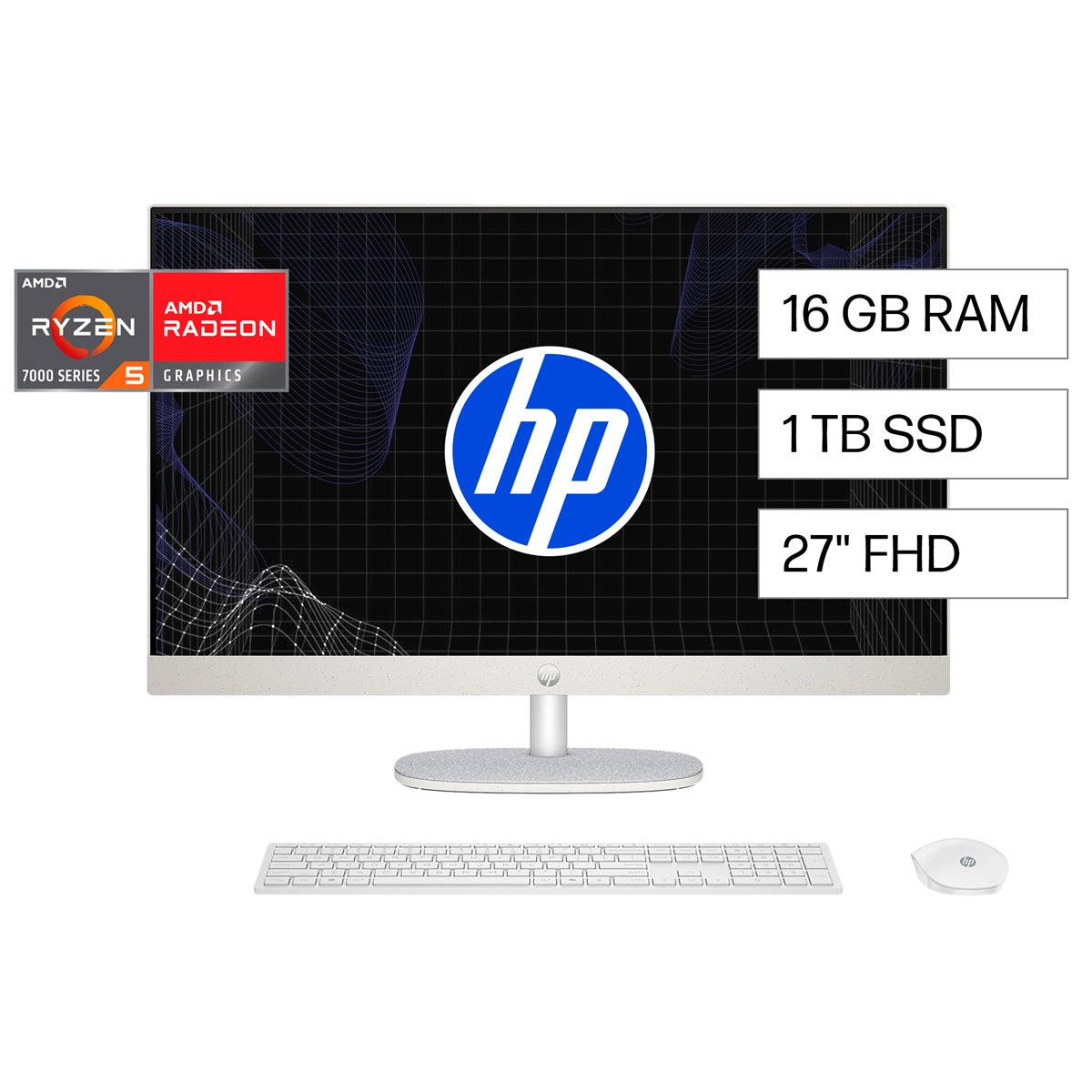 All in One HP 27-cr0254la Ryzen5-7520U 16GB, 1TB SSD, 27" FHD, Windows 11 (BM6X4LA)