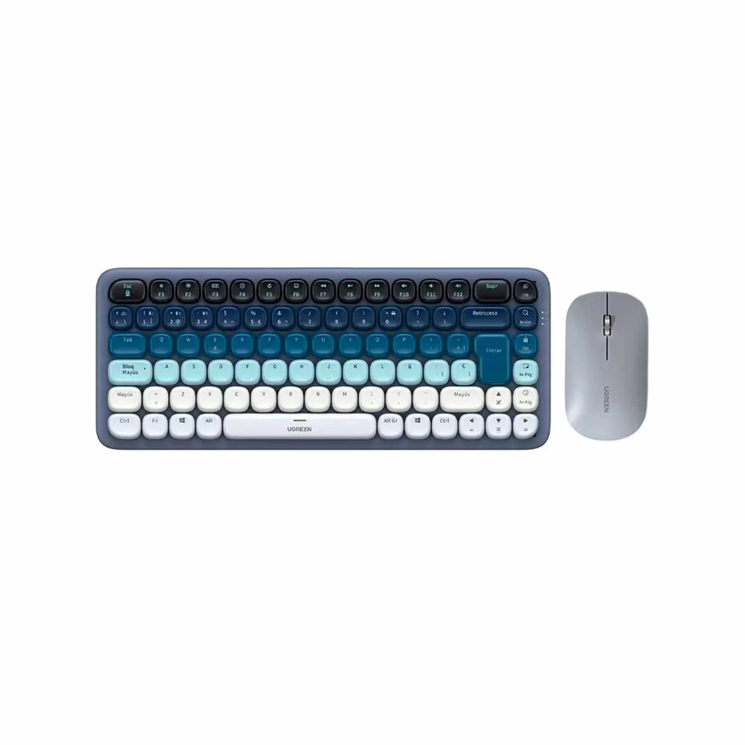 Kit Teclado Mecanico & Mouse Ugreen Wireless 2.4Ghz & Bluetooth 5.0 Azul (25179)