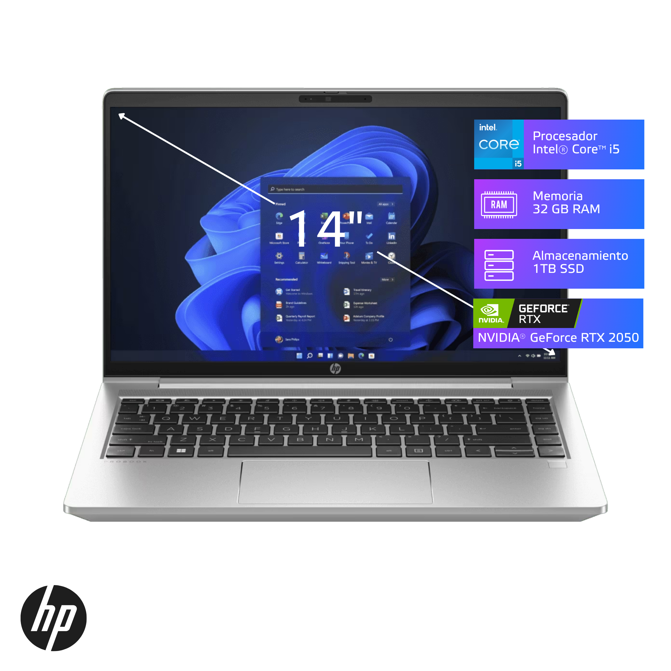 Laptop HP ProBook 440 G10 Core i5-1335U 32GB, SSD 1TB, RTX 2050 4GB, 14" FHD, Windows 11 (9P2Y7LA)