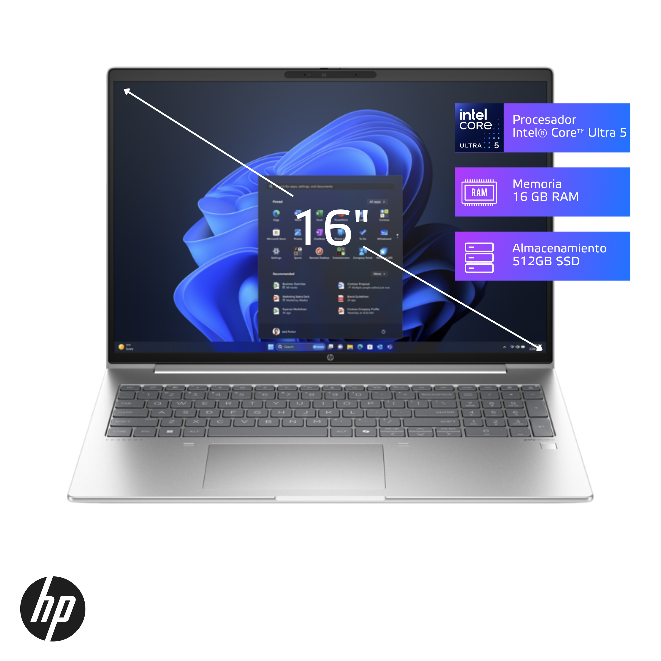 Laptop HP ProBook 460 G11 Core Ultra 5 125U 16GB, SSD 512GB, 16", Windows 11 Pro (A27NWLA)