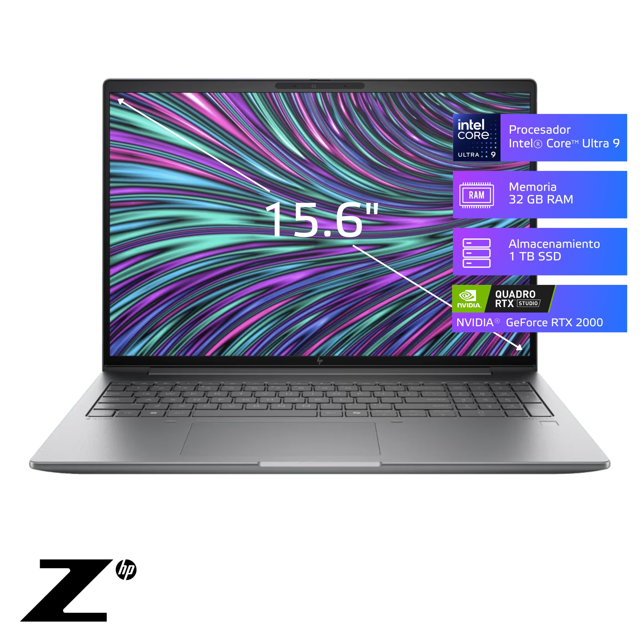 Laptop HP ZBook Power G11 Core Ultra 9 185H 32GB RAM, SSD 1TB, NVIDIA RTX 2000 8GB, 16" IPS, Windows 11 Pro (A31NFLT)
