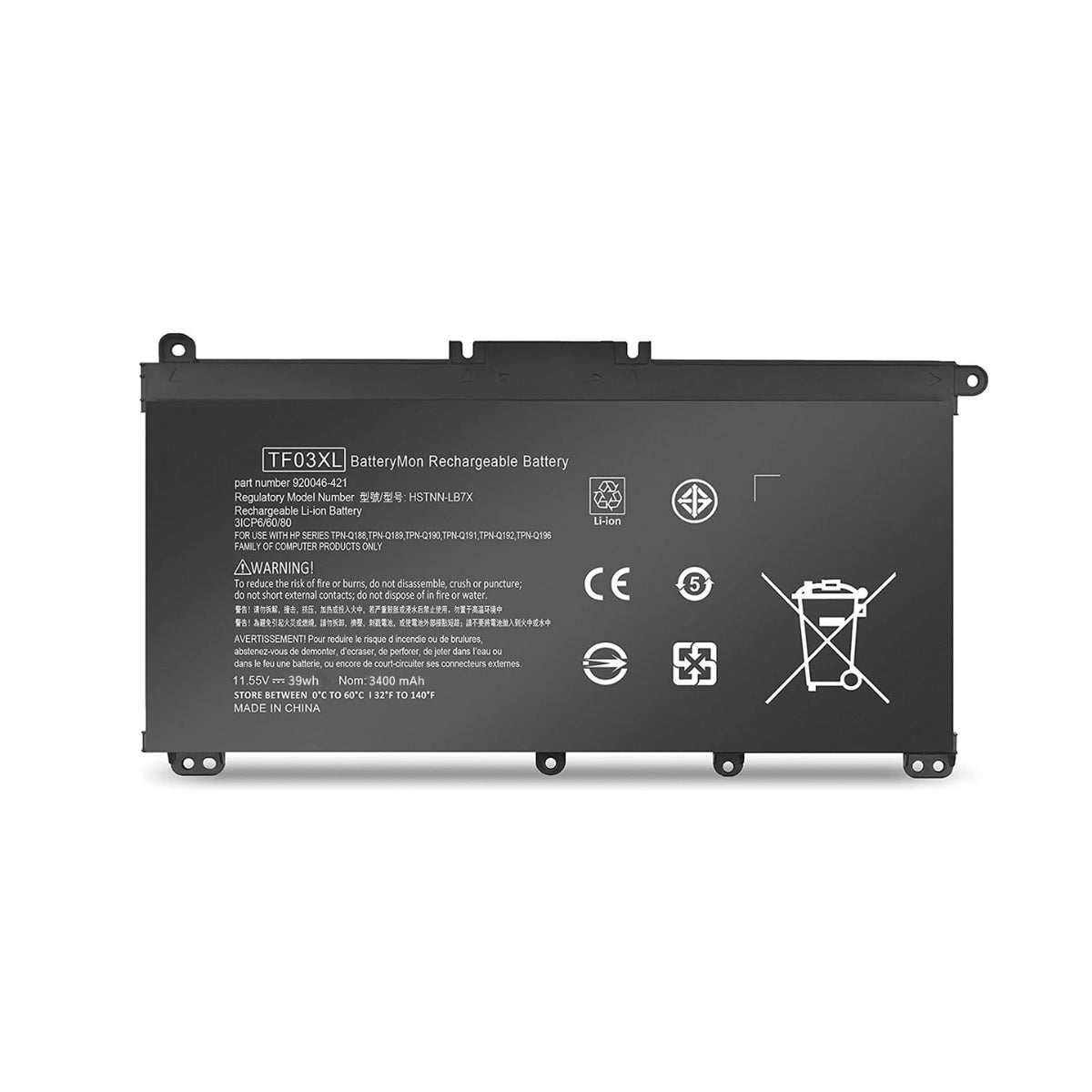 Batería de alta calidad 11.55V 39WH -TF03XL