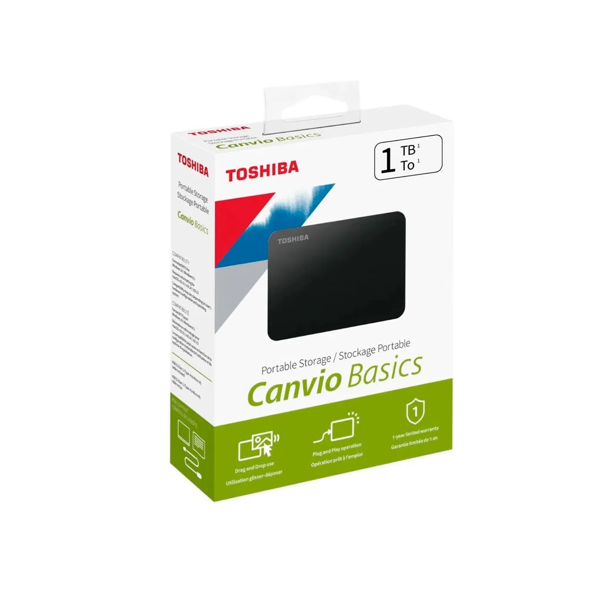 Disco duro externo Toshiba 1TB Canvio Basic 3.0 (HDTB510XK3)