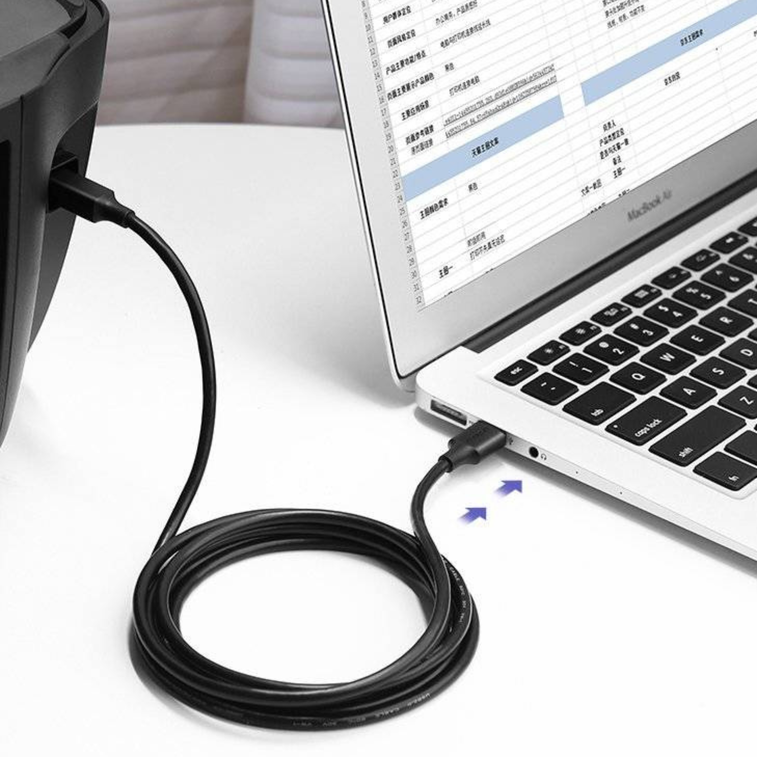 Cable de impresora Ugreen US135 de USB 2.0 a USB Tipo B 3 metros (10351)