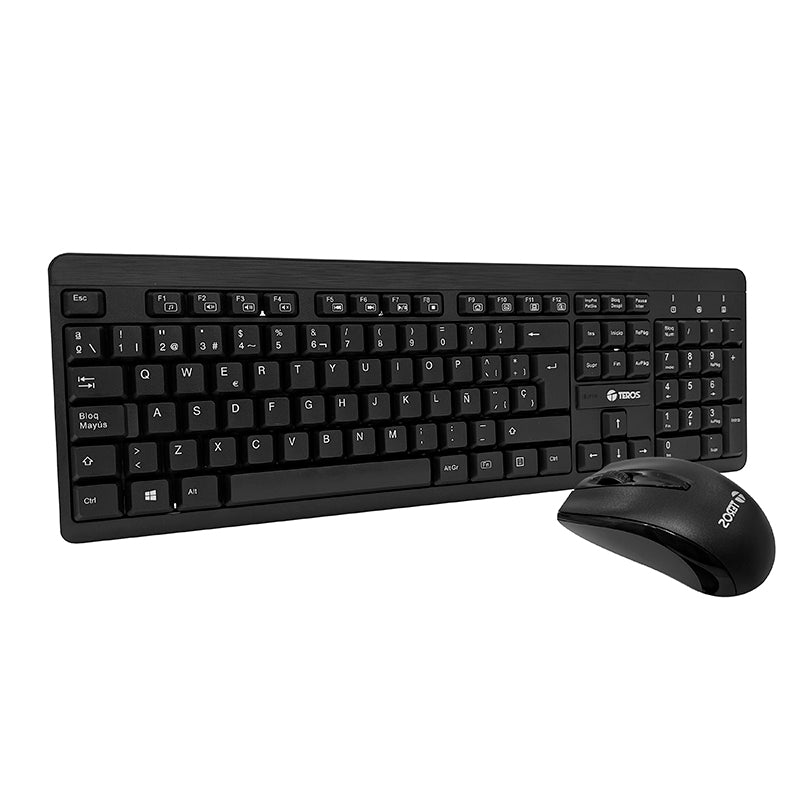 Kit Teclado & Mouse Inalámbrico Teros TE4061N 2.4Ghz Negro