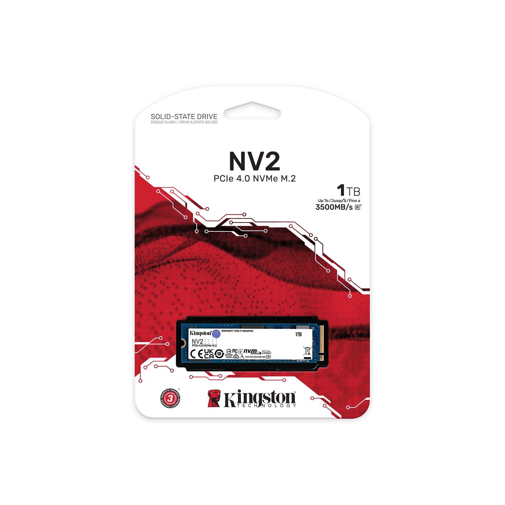 Disco Duro Solido Kingston NV3 NVMe PCIe 4.0 M.2 1TB (SNV3S/1000G)