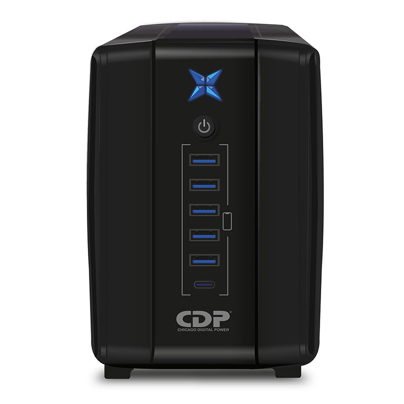 UPS Interactivo CDP R-UPR1008i 1000VA (500W) 8 Tomas, 5 USB 3.0, 1 USB-C