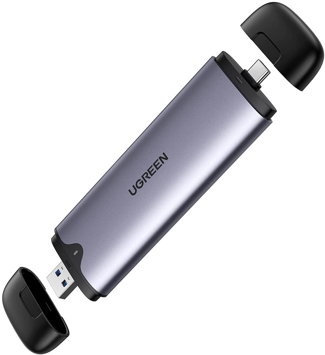 Case Ugreen para disco duro solido M.2 NVMe SSD USB-C/USB-A (70532)