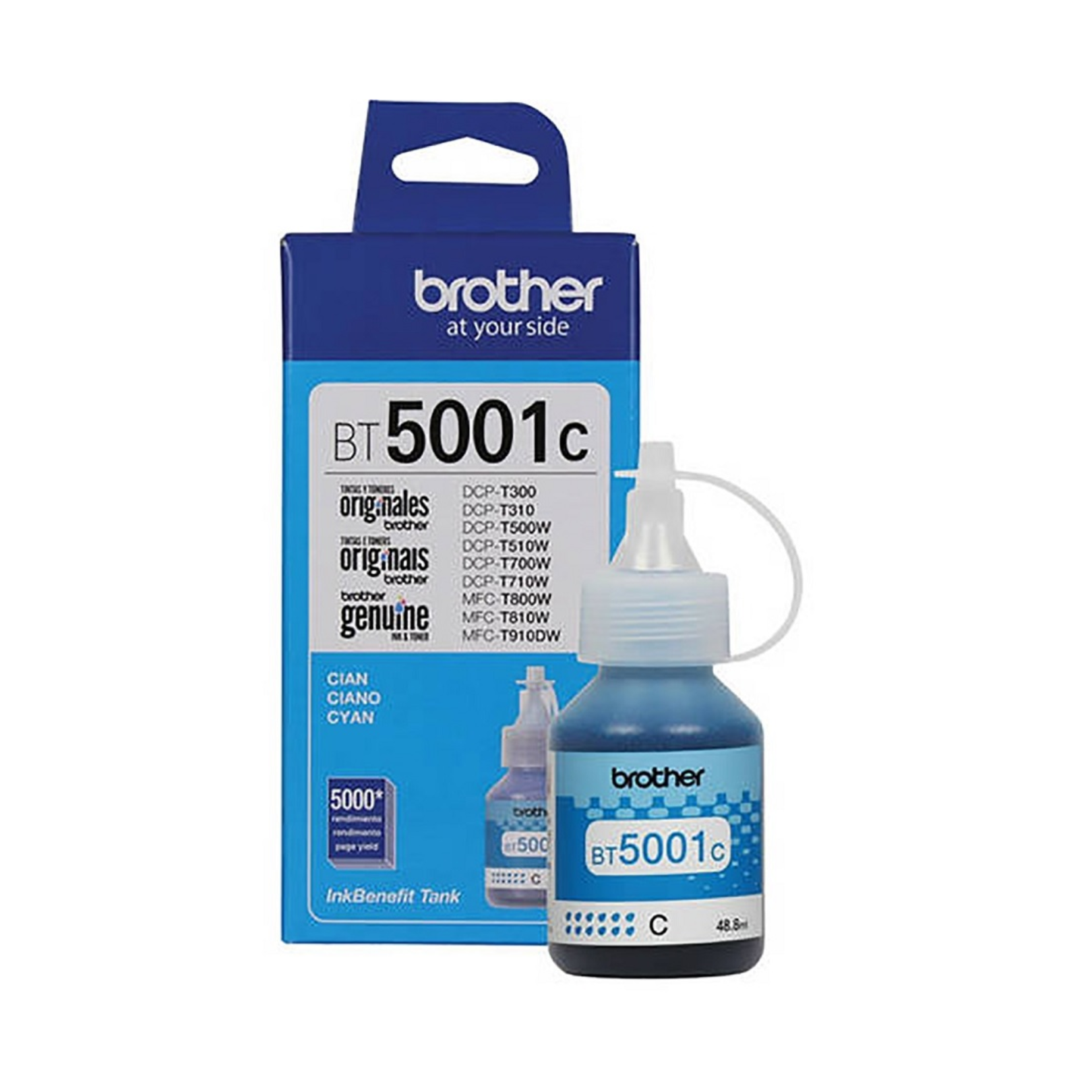 Botella de Tinta BROTHER BT5001C Cian DCP-T300/T500W/T700W/T800W