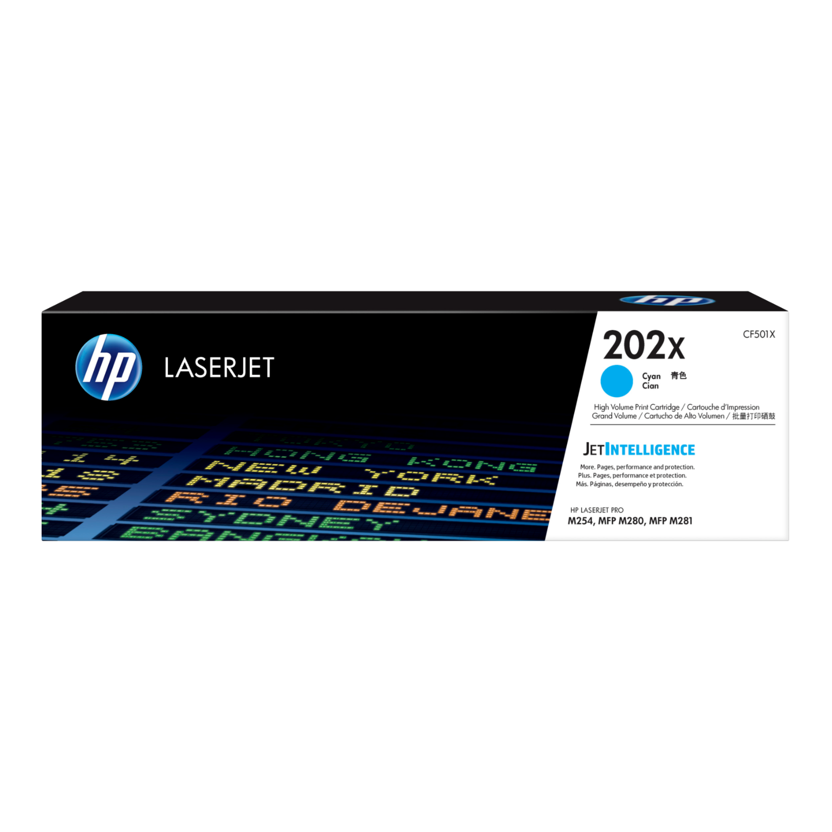 Toner HP 202X Cian (CF501X) LaserJet M254/M281 2500 Pag.