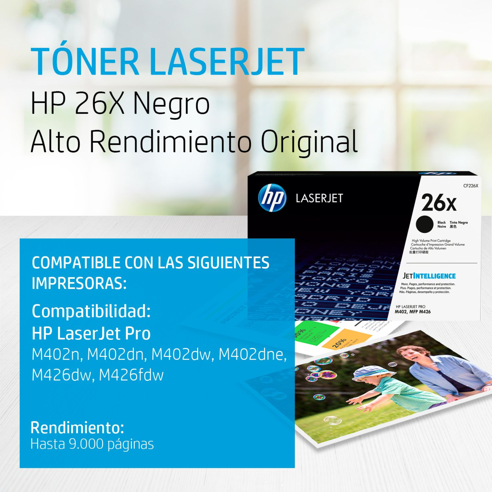 Toner HP 26X Negro (CF226X) LaserJet M402/M426 9000 Pag.