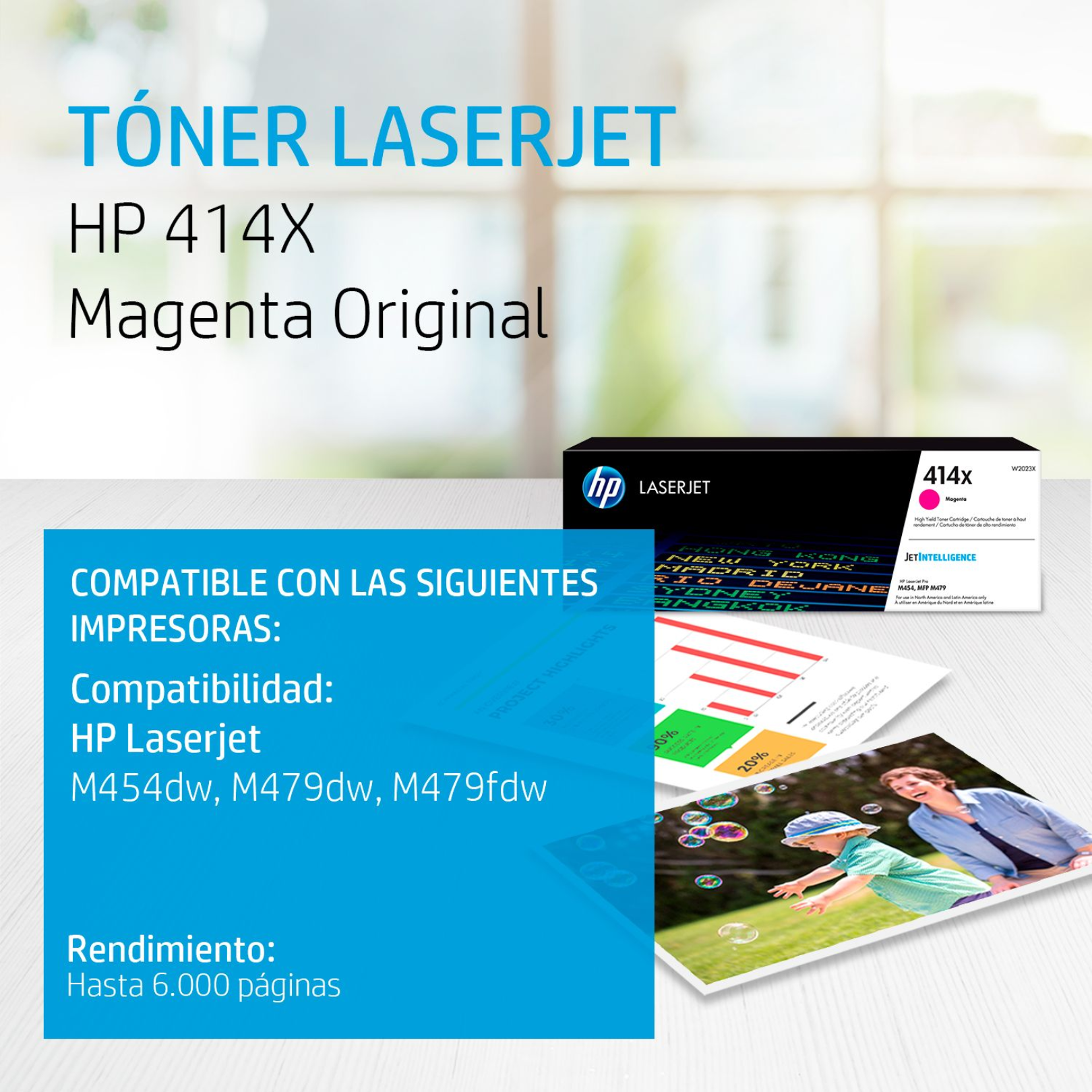Toner HP 414X Magenta (W2023X) LaserJet M454/M479/M455/M480 6000 Pag.