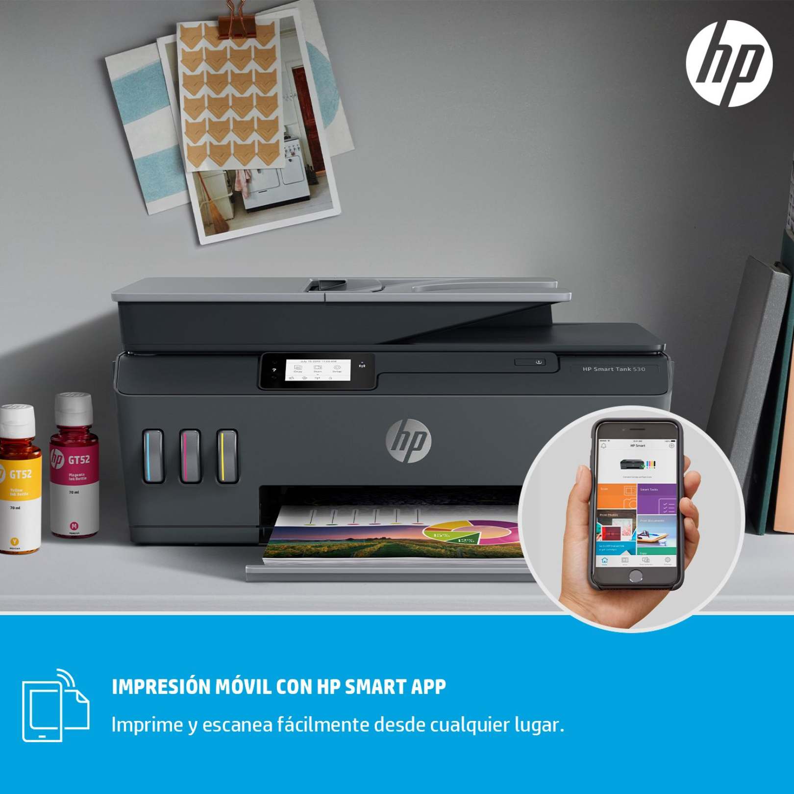 Impresora Multifuncional HP Smart Tank 530 Wireless (4SB24A)