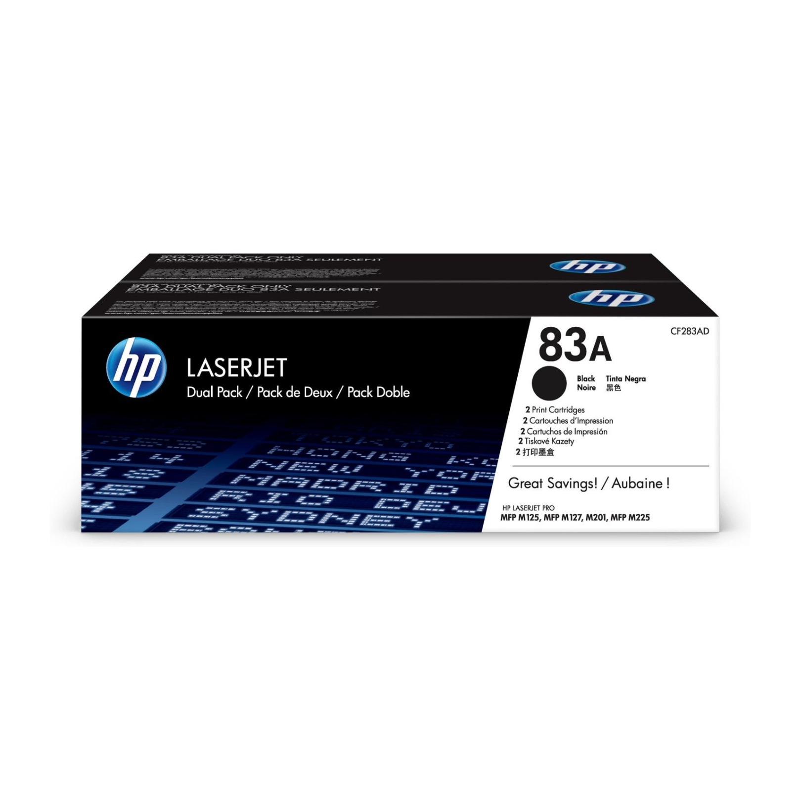 Pack x2 Toner HP 83A Negro (CF283AD) LaserJet M201/M225/M215/M127 1500 Pag. C/U