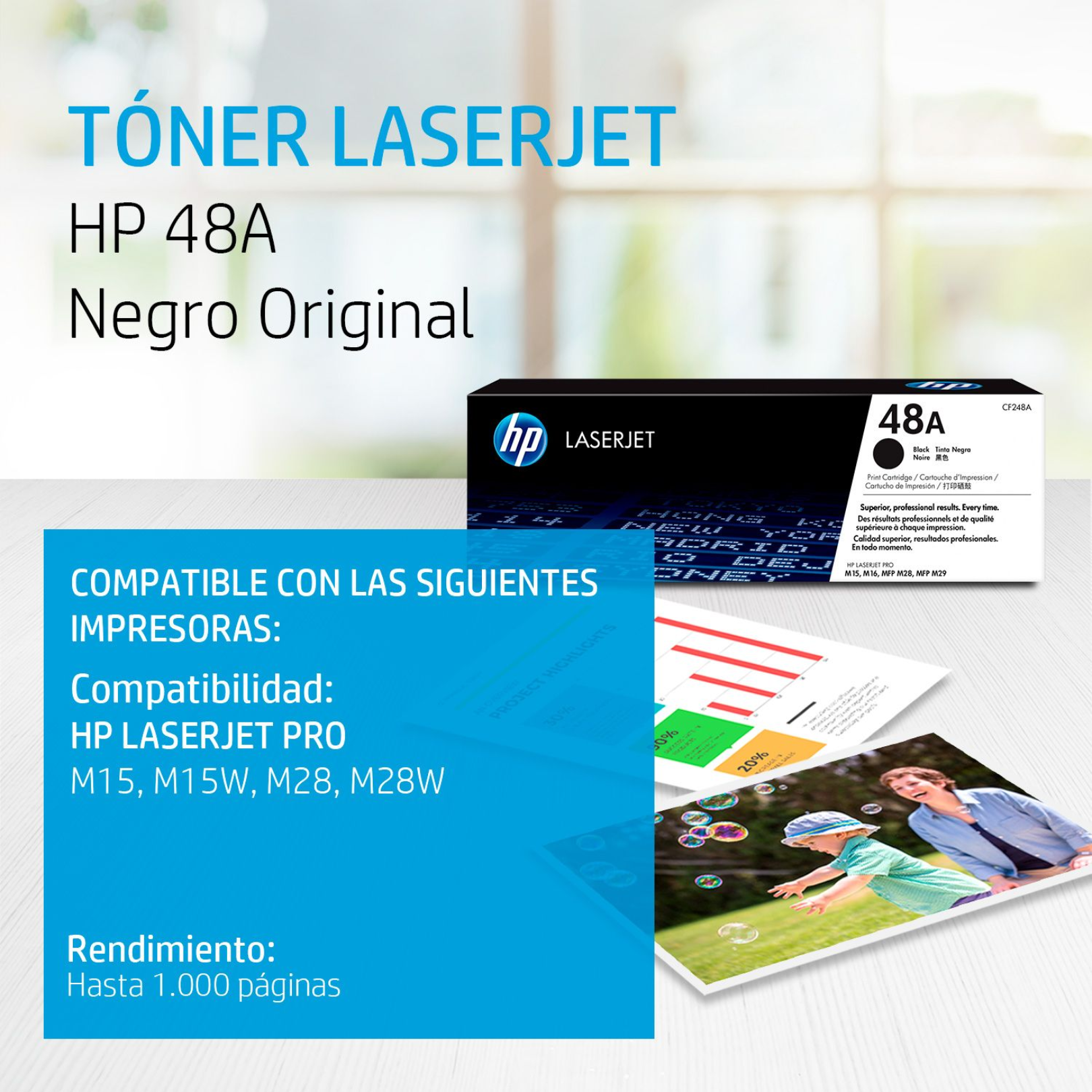 Toner HP 48A Negro (CF248A) LaserJet M15/M15W/M28/M28W 1000 Pag.