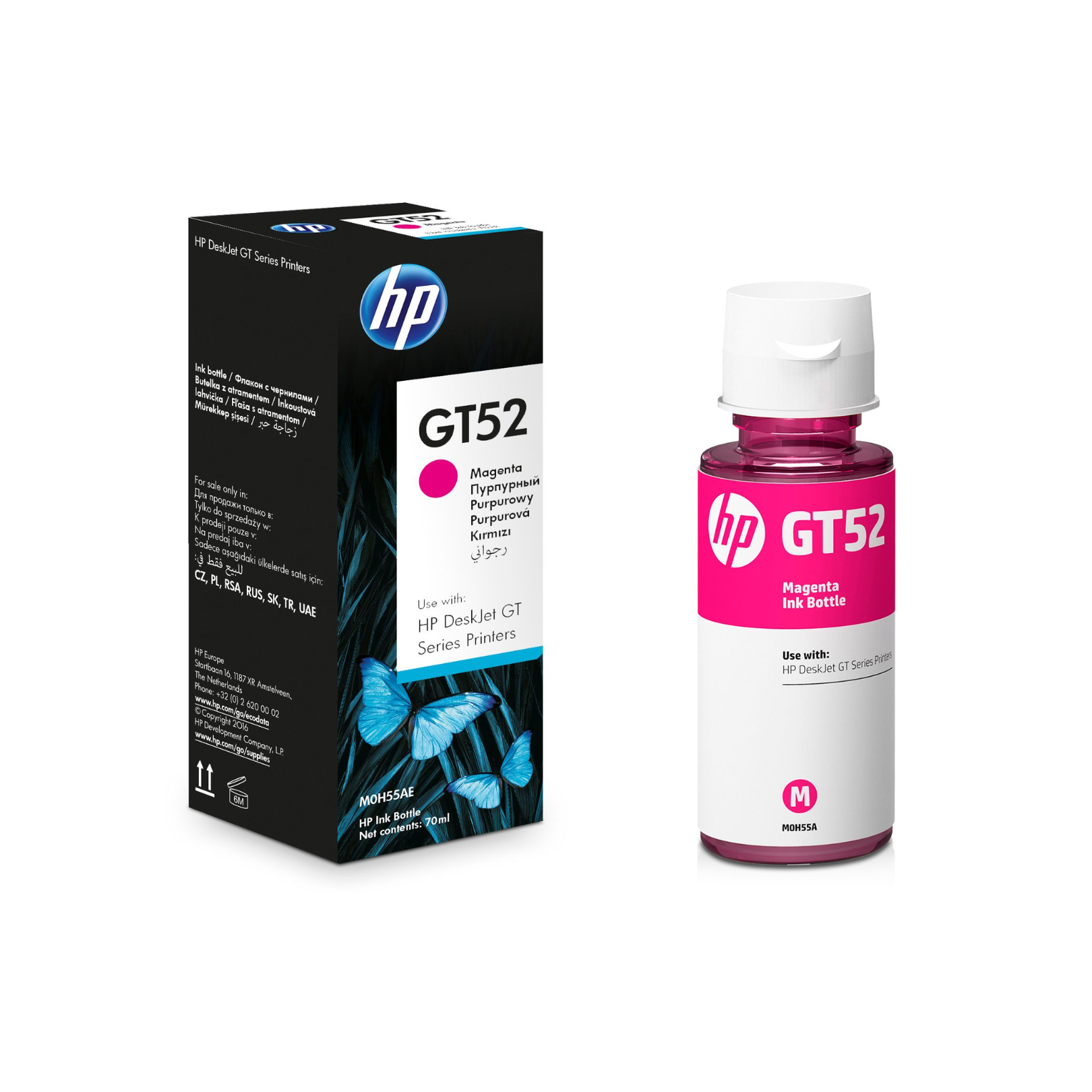 Botella de Tinta HP GT52 Magenta Original (M0H55AL) 70ml