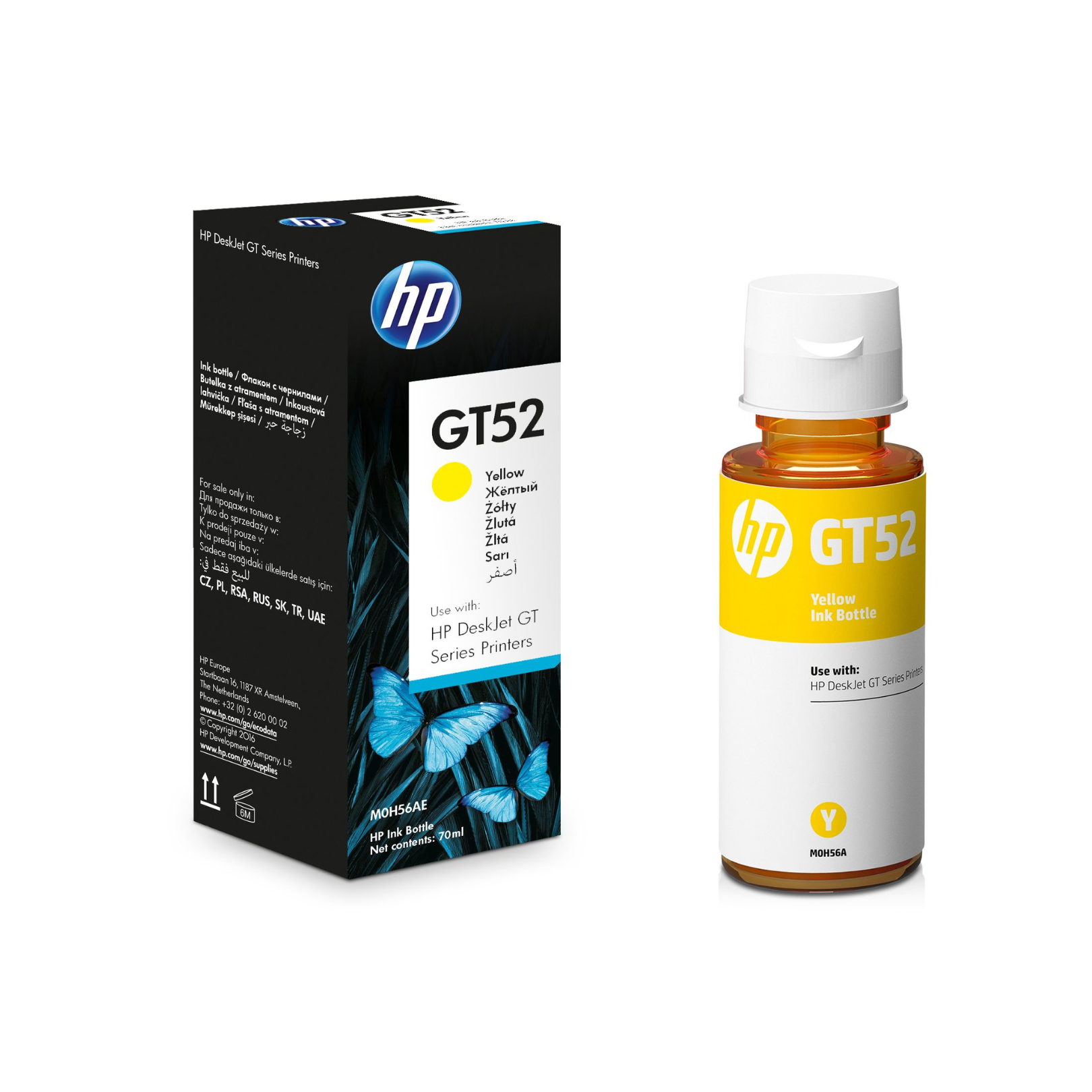 Botella de Tinta HP GT52 Yellow Original (M0H56AL) 70ml