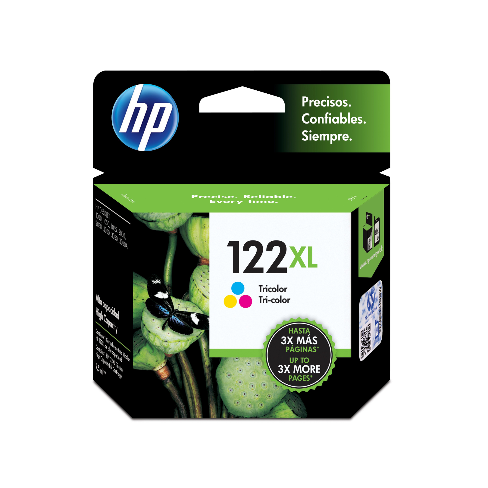 Cartucho de tinta HP 122XL Tricolor (CH564HL) DeskJet 2050/3050 330 Pag.