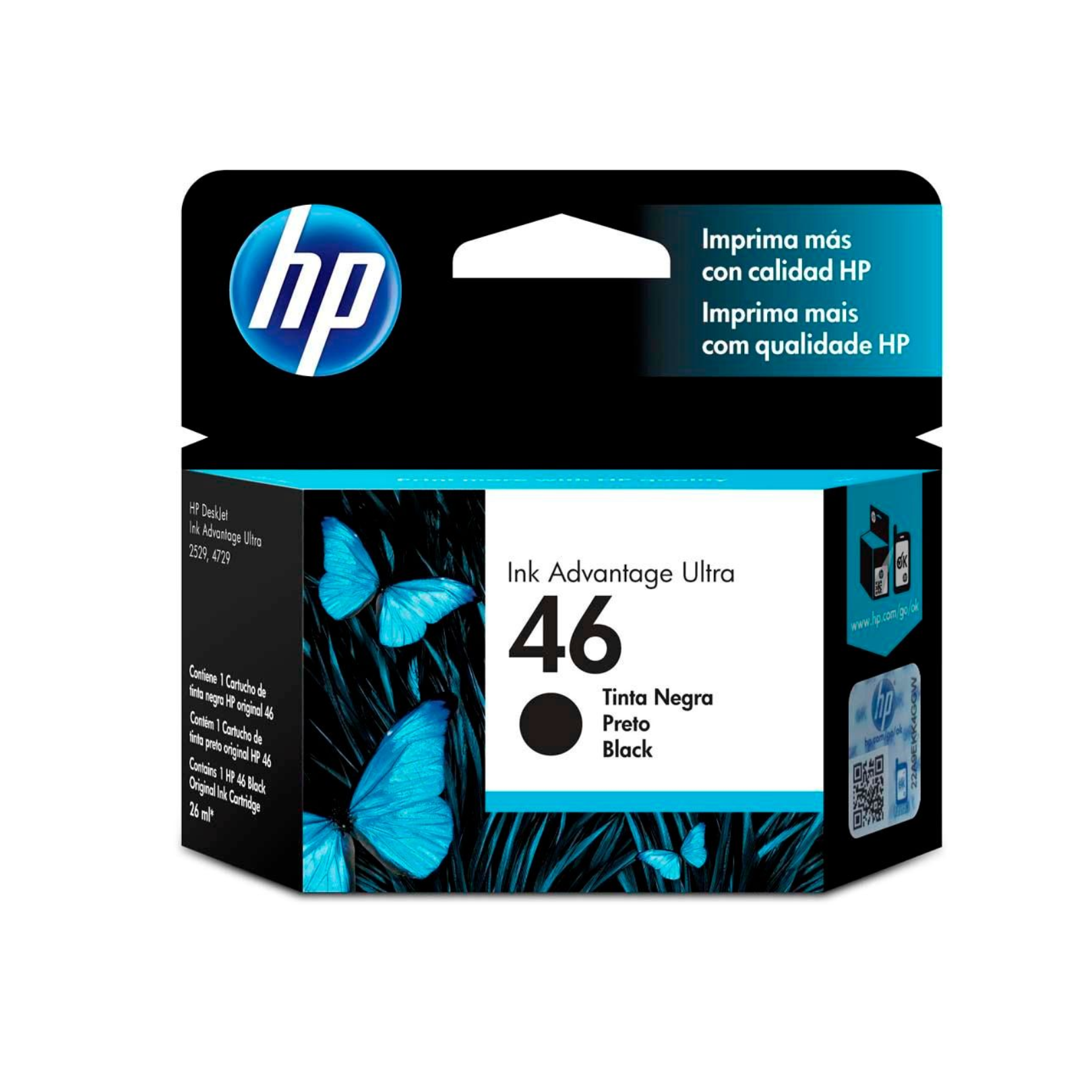 Cartucho de tinta HP 46 Negro (CZ637AL) DeskJet 2529/4729/5739 1500 Pag.
