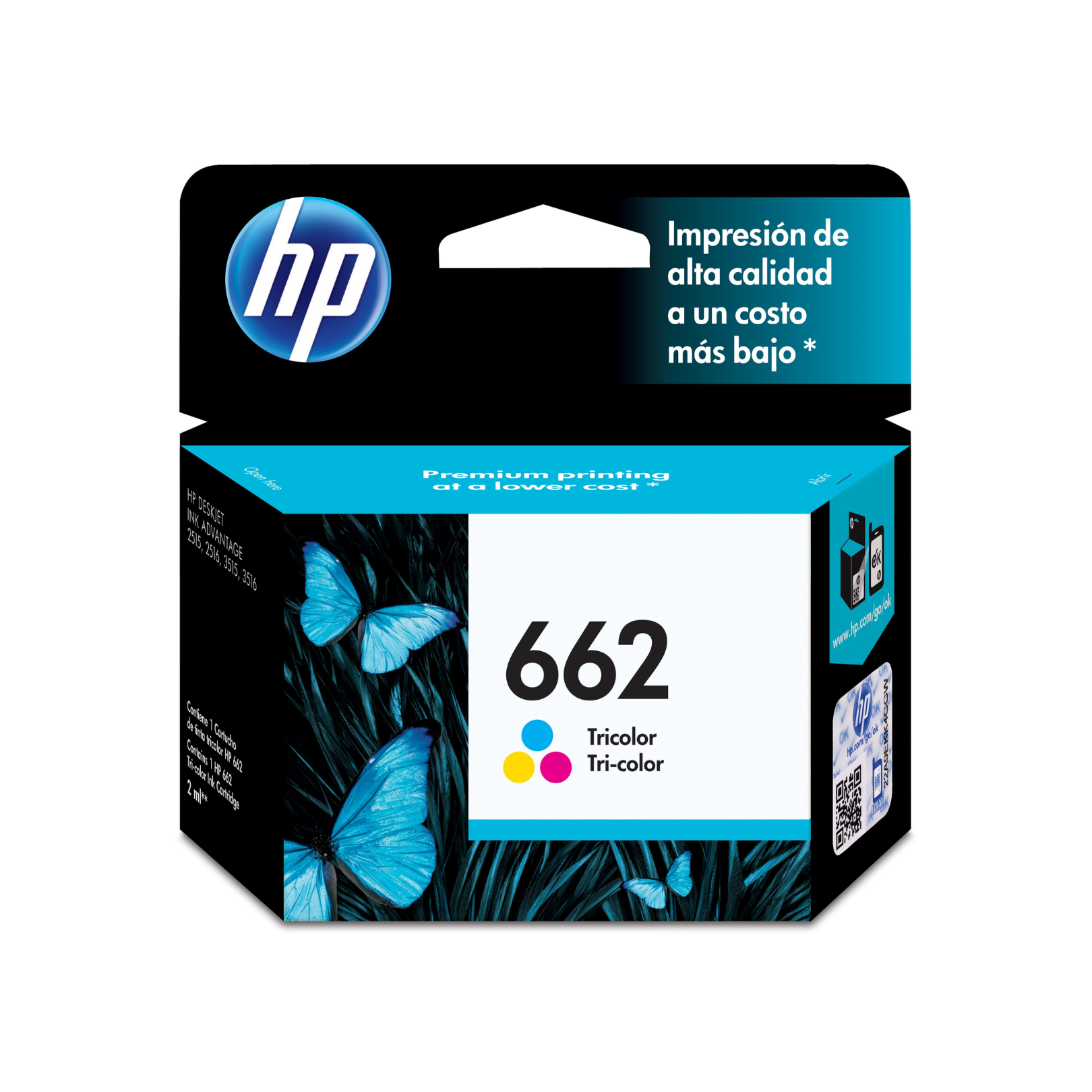 Cartucho de tinta HP 662 Tricolor (CZ104AL) DeskJet 2515/3515 100 Pag.