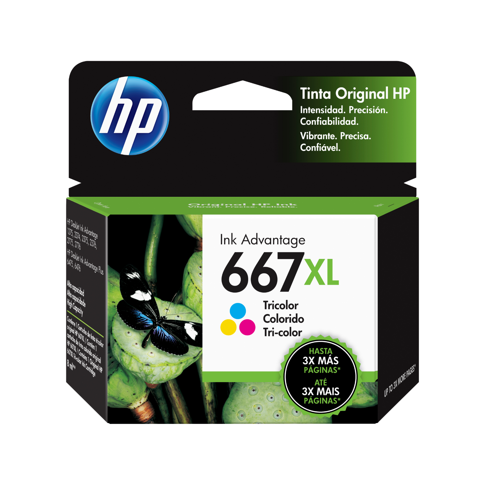 Cartucho de tinta HP 667XL Tricolor (3YM80AL) DeskJet 2775/4175 330 Pag.