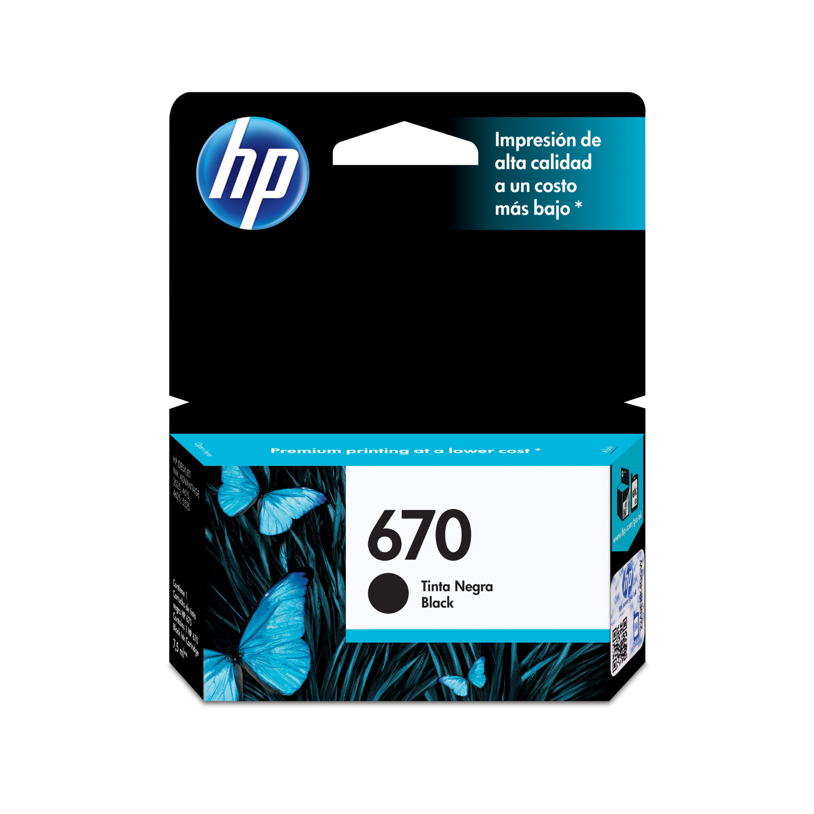 Cartucho de tinta HP 670 Negro (CZ113AL) DeskJet 3525/4615/4625/5525 250 Pag.