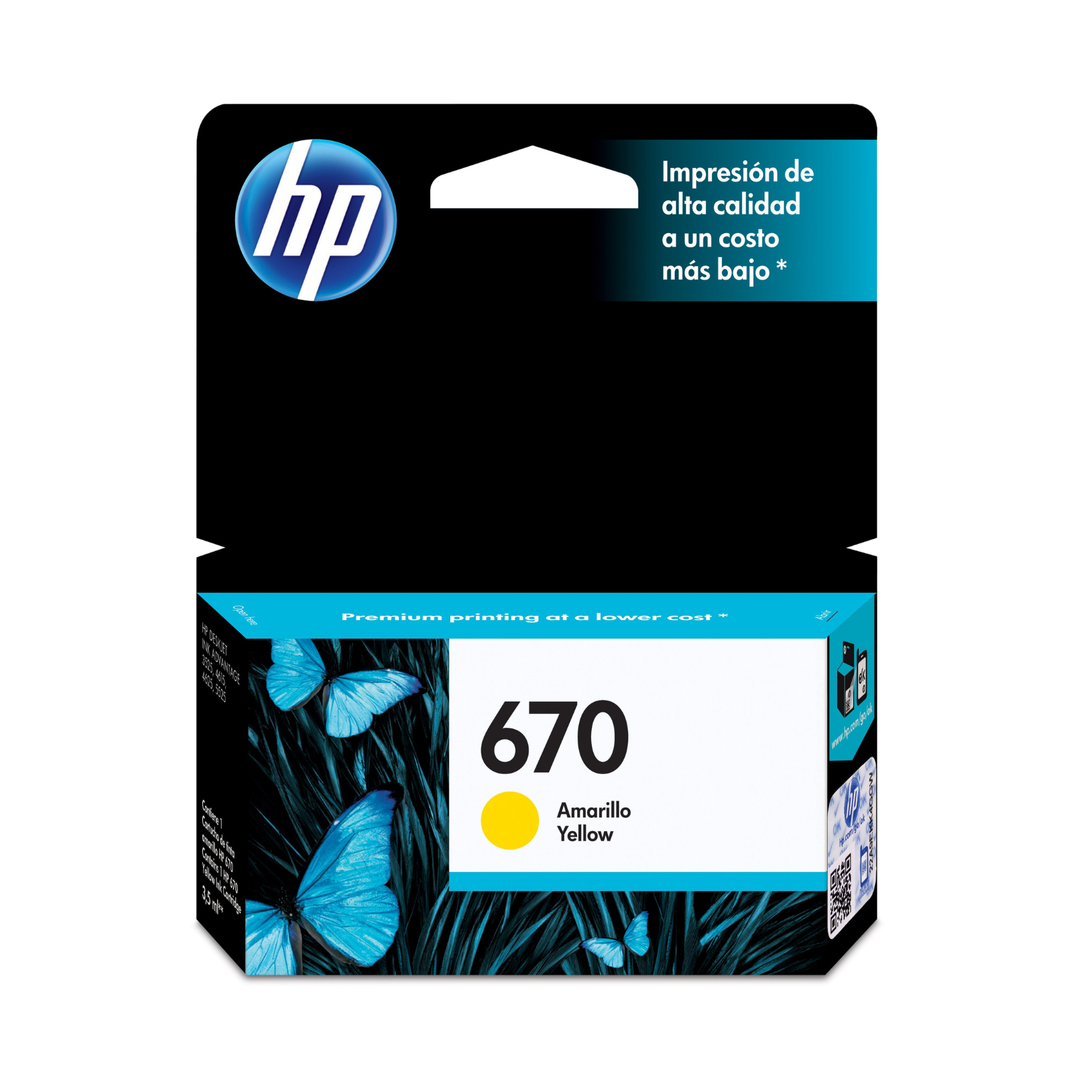 Cartucho de tinta HP 670 Yellow (CZ116AL) DeskJet 3525/4615/4625/5525 300 Pag.