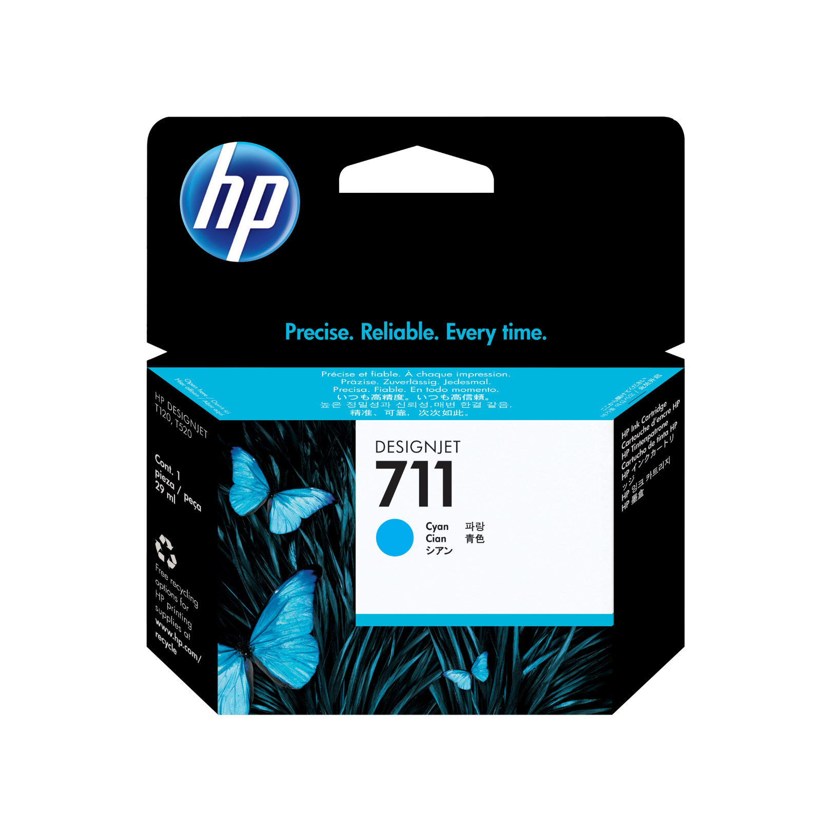 Cartucho de tinta HP 711 Cian (CZ130A) DesignJet T120/T520 29ml