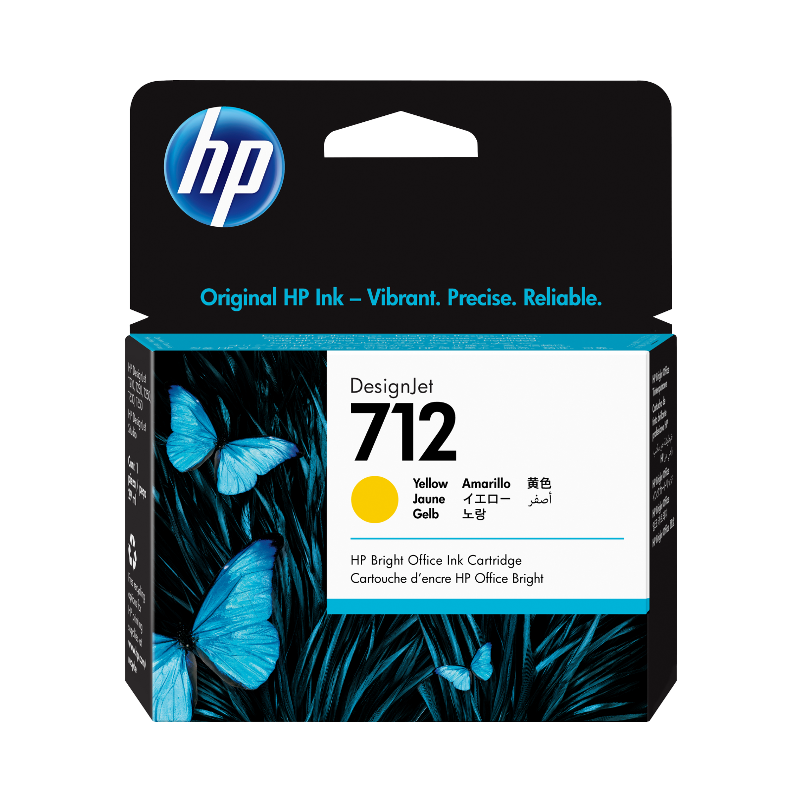 Cartucho de tinta HP 712 Yellow (3ED69A) DesignJet T210/T250/T650 29ml