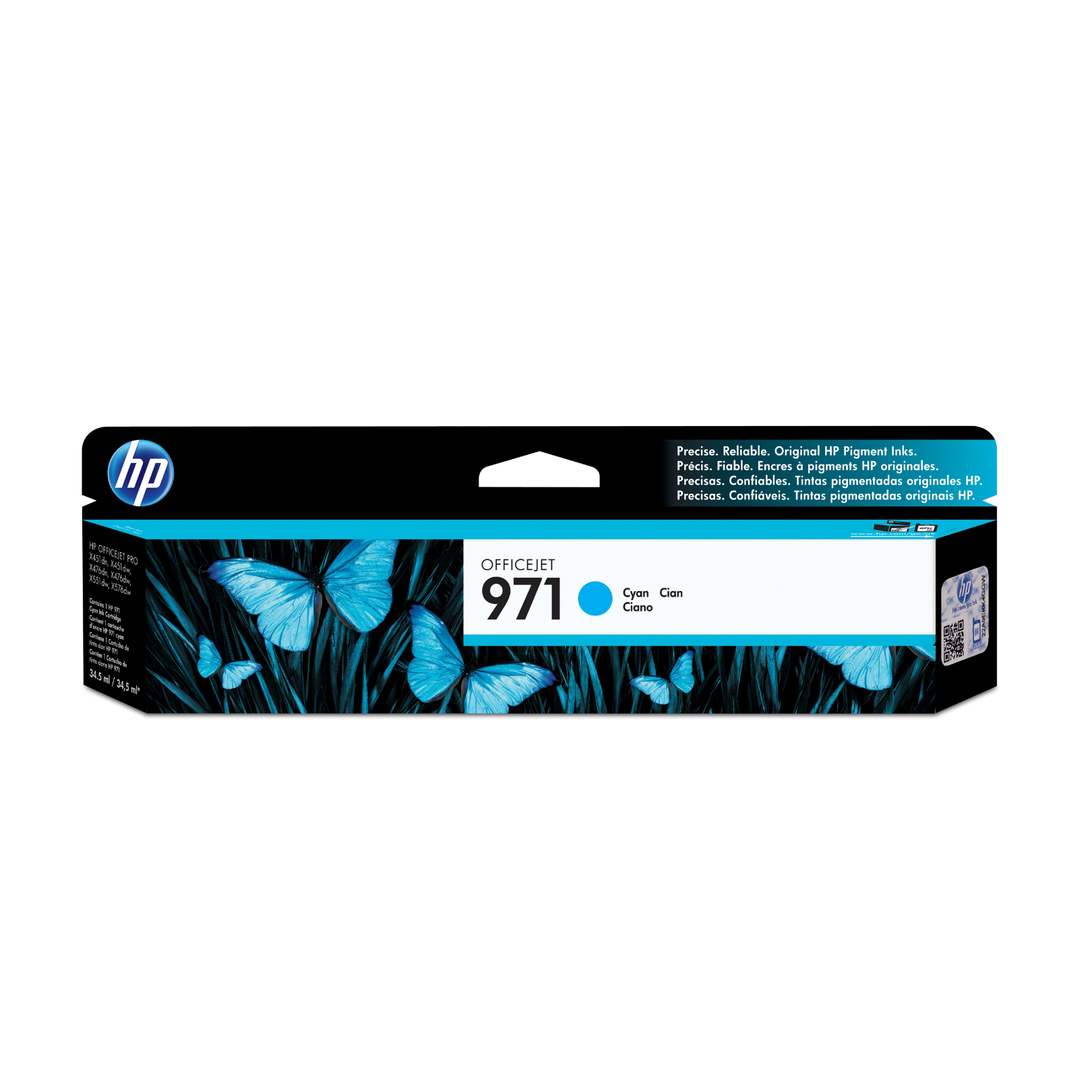 Cartucho de tinta HP 971 Cian (CN622AM) OfficeJet X476DW/X451DW 2500 Pag.