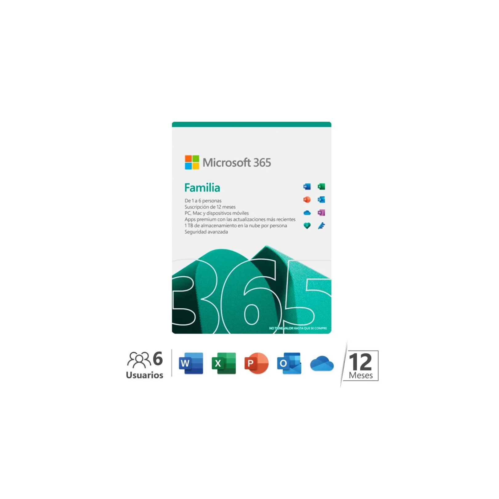Microsoft Office 365 Familiar, 6 Usuarios, 12 Meses ( 6GQ-01405)