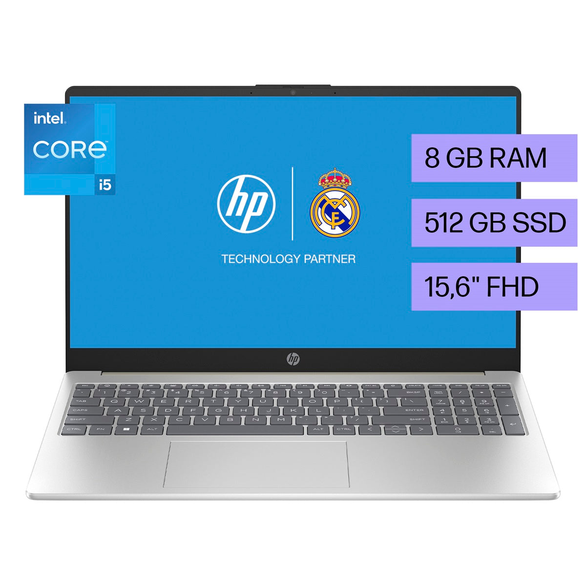 Laptop HP 15-fd0255la Core i5-1334U 8GB, 512GB SSD, 15.6" FHD, FreeDOS (B9TX3LA)