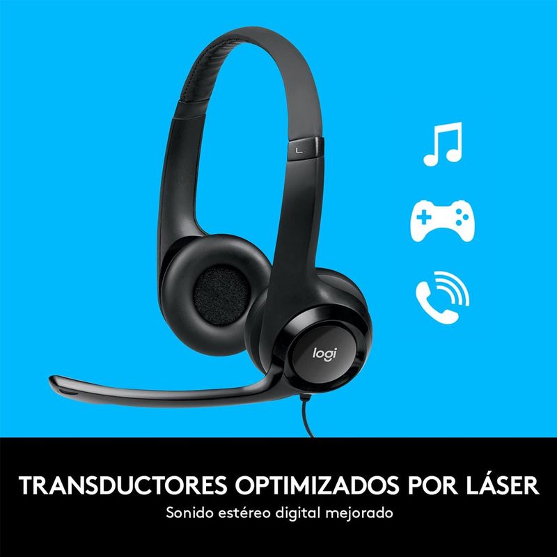 Audifono con Microfono Logitech H390 USB Black