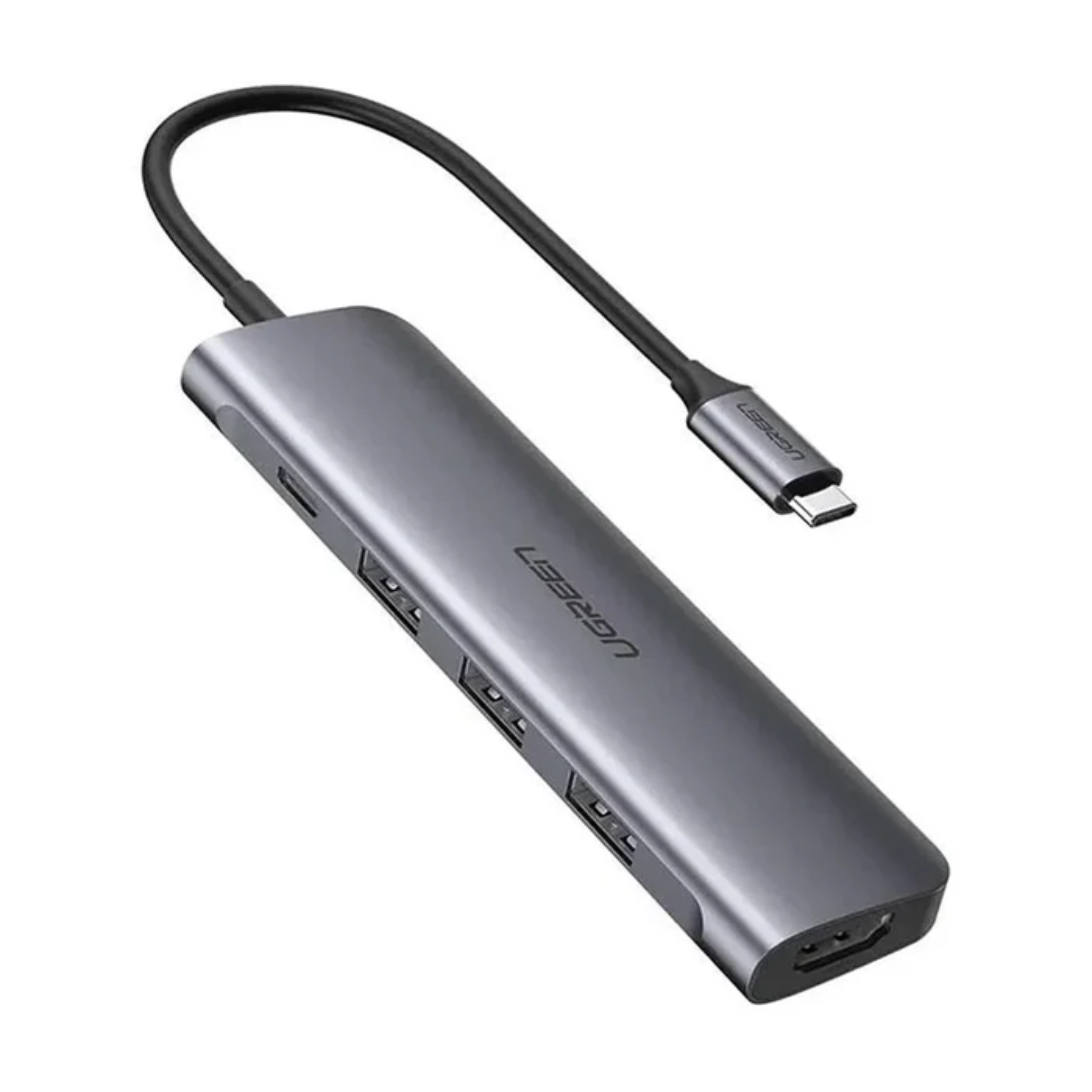 Hub UGREEN USB-C 5 en 1 HDMI 4K@60HZ, 3x USB 3.0, 1x USB C PD 100W (70495)