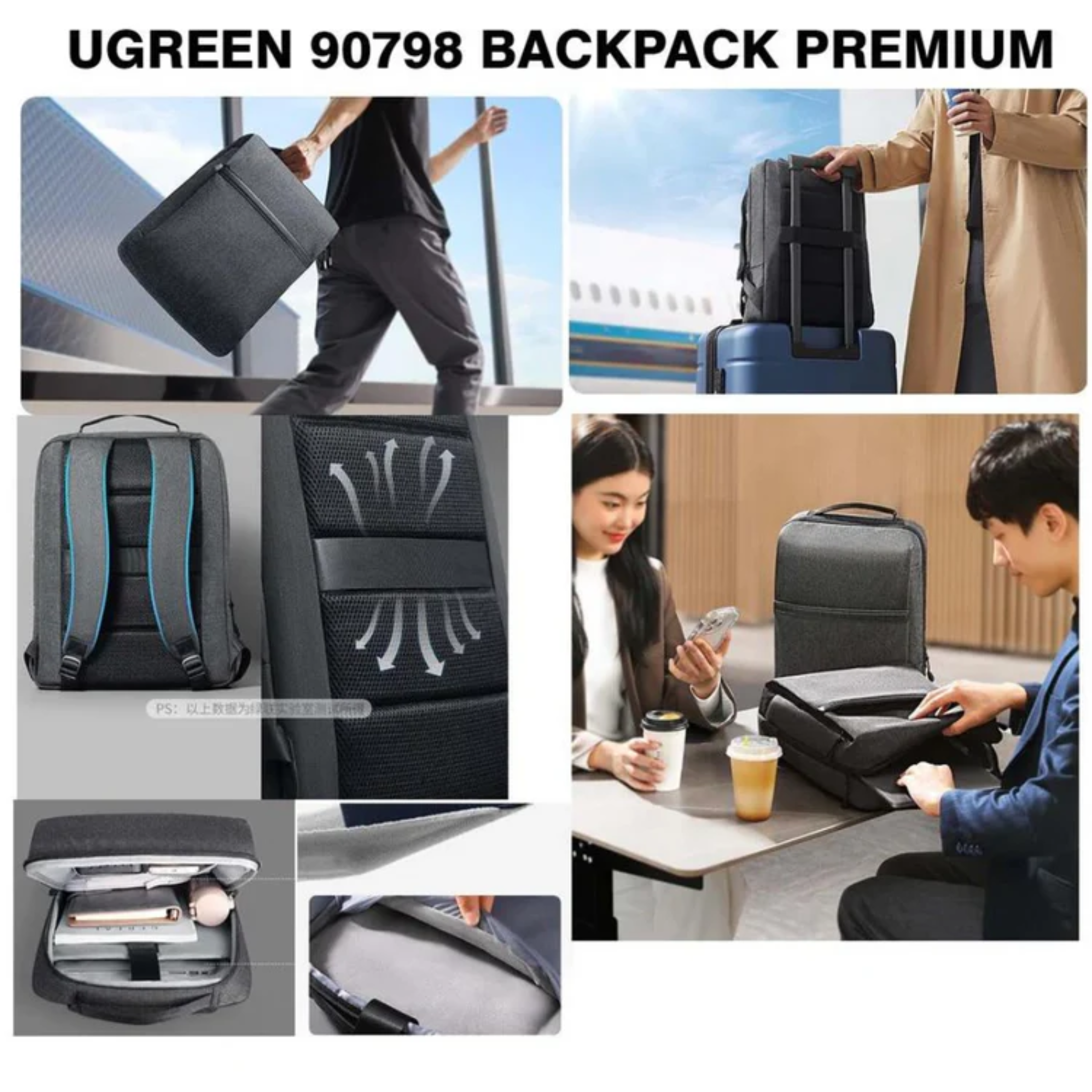 Mochila UGREEN LP664 Ergonómica para Laptop 15.6" Gris (90798)