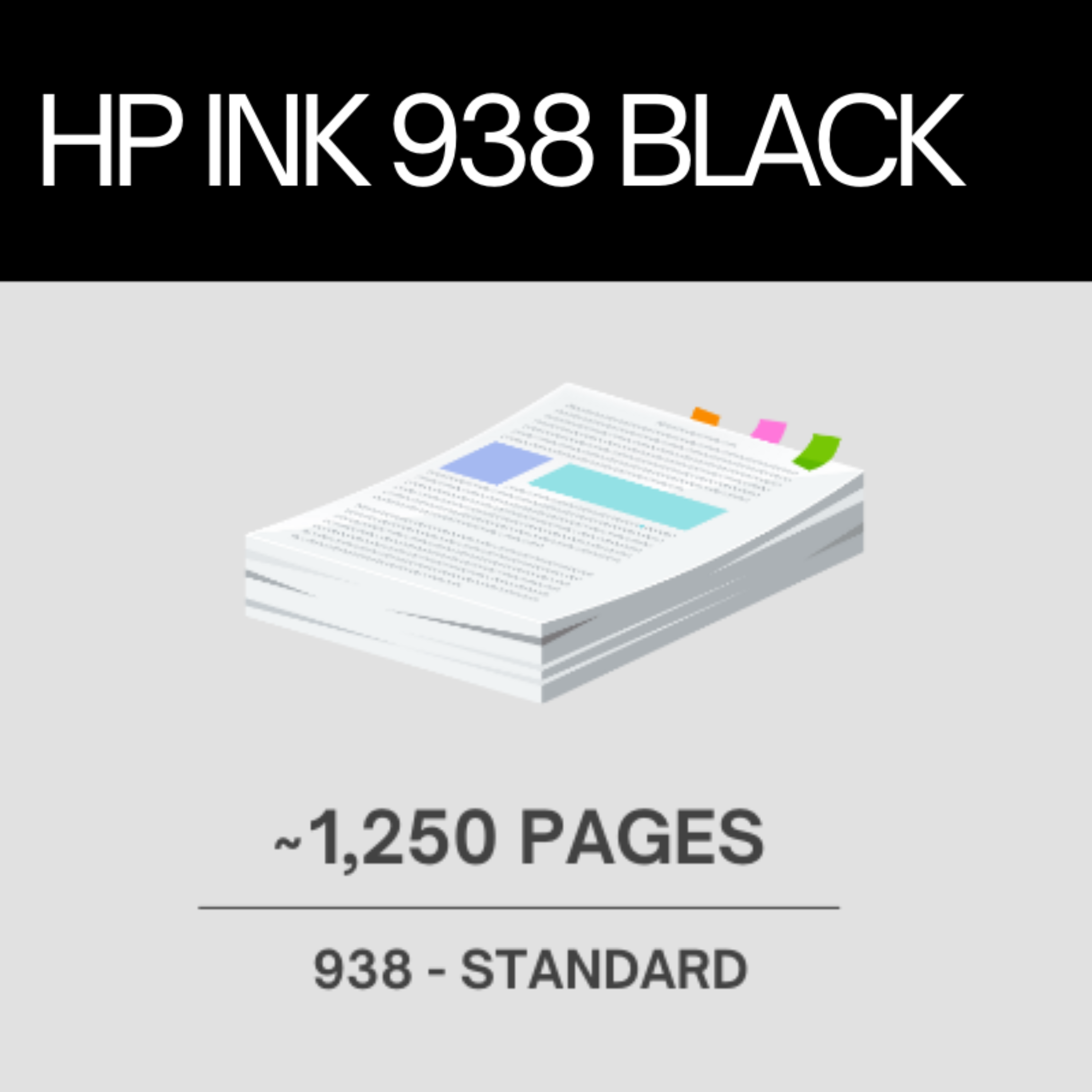 Cartucho de tinta HP 938 Negro (4S6X8PL) OfficeJet 9130  1.250 Pag.