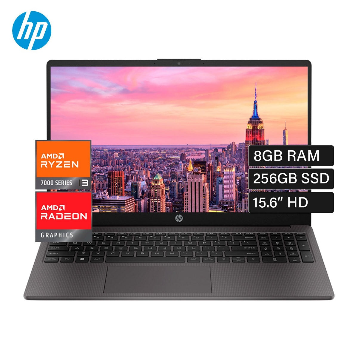 Laptop HP 255 G10 Ryzen3-7320U 8GB, 256GB SSD, 15.6" HD, FreeDos (A9BS1LT)