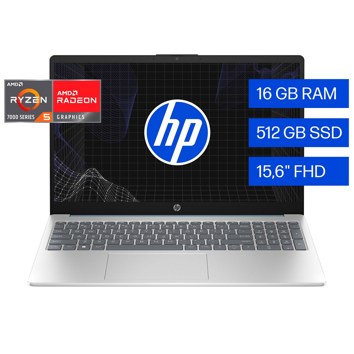 Laptop HP 15-fc0256la Ryzen5-7520U 16GB, SSD 512GB, 15.6", FreeDos (B9TP9LA)
