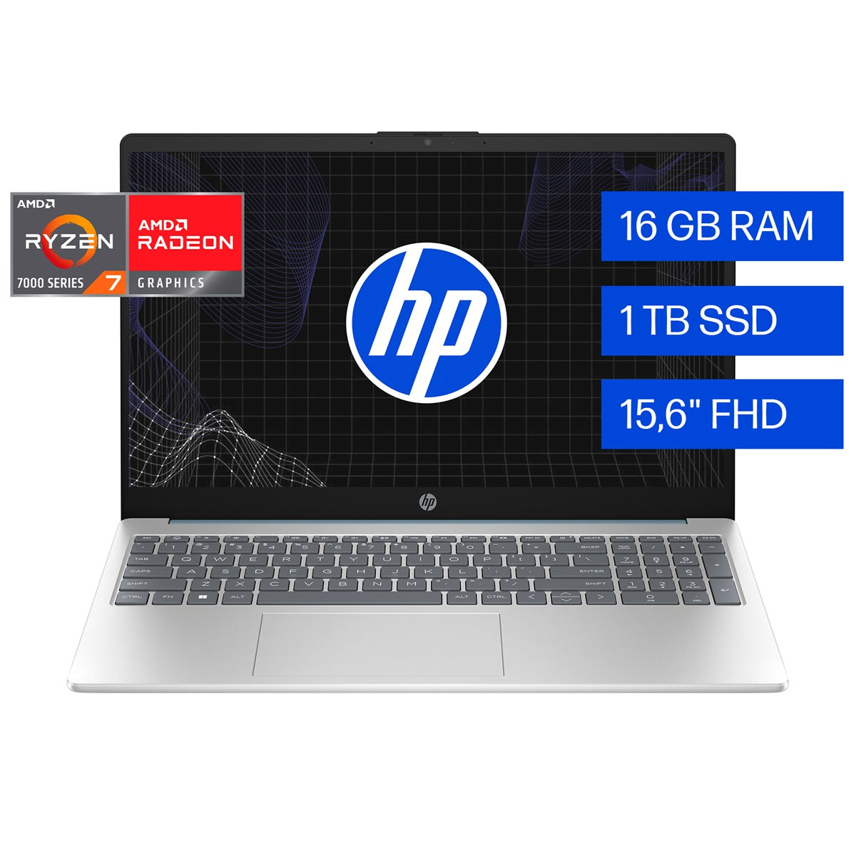 Laptop HP 15-fc0279la Ryzen7-7730U 16GB, SSD 1TB, 15.6", FreeDos (B9TR8LA)