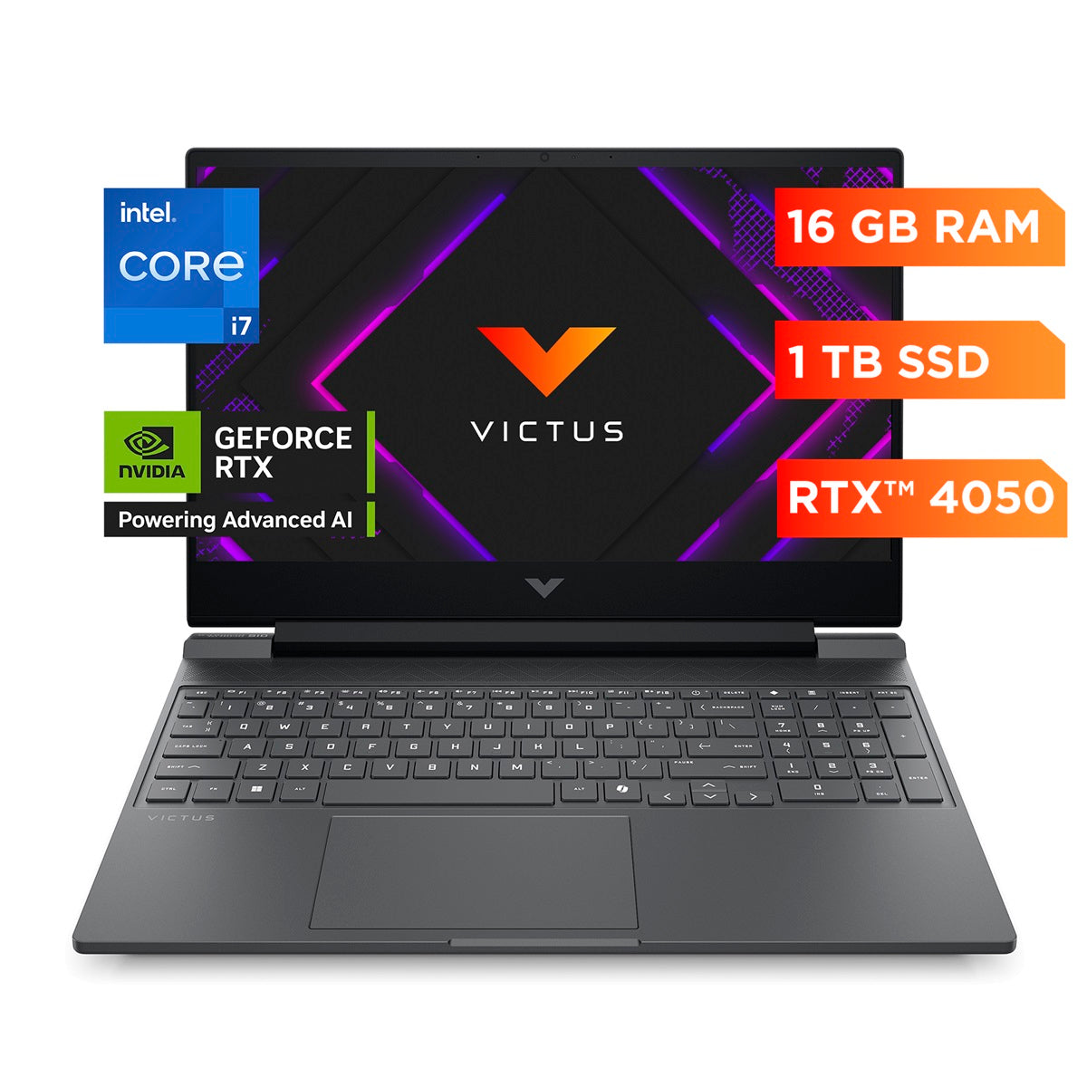 Laptop Gamer HP Victus 15-fa2012la Core i7-13620H 16GB, 1 TB SSD, RTX-4050 6GB 15.6", Windows 11 (BA1U3LA)