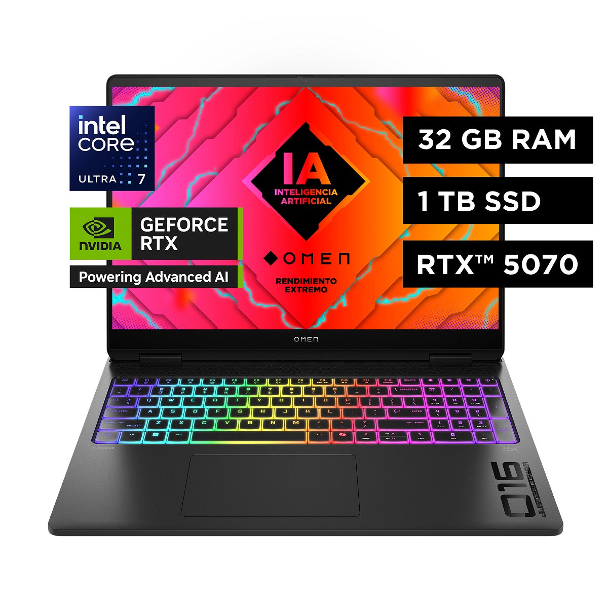 Laptop Gaming OMEN MAX 16-ah0006la, Intel Core Ultra 7  255HX, 32 GB,RTX 5070 8GB, 1 TB SSD, 16" 2.5K 240 Hz, Windows 11 (BA1V3LA)