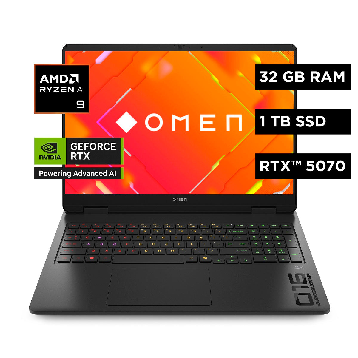 Laptop Gamer HP OMEN 16-ap0004la  Ryzen AI 9 365 32GB, SSD 1TB, RTX-5070 8GB, 16" 2K, Windows 11 (BM6U7LA)