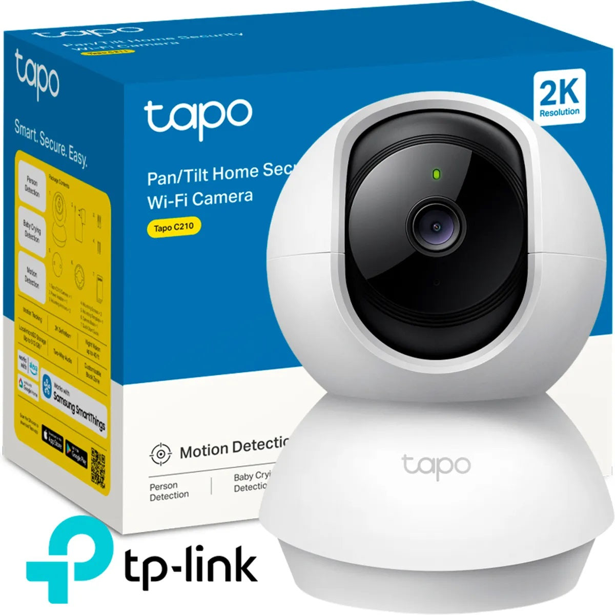 Cámara de seguridad TP-Link Tapo C210 Wifi 2k 3MP Para Interiores 360 Detección IA